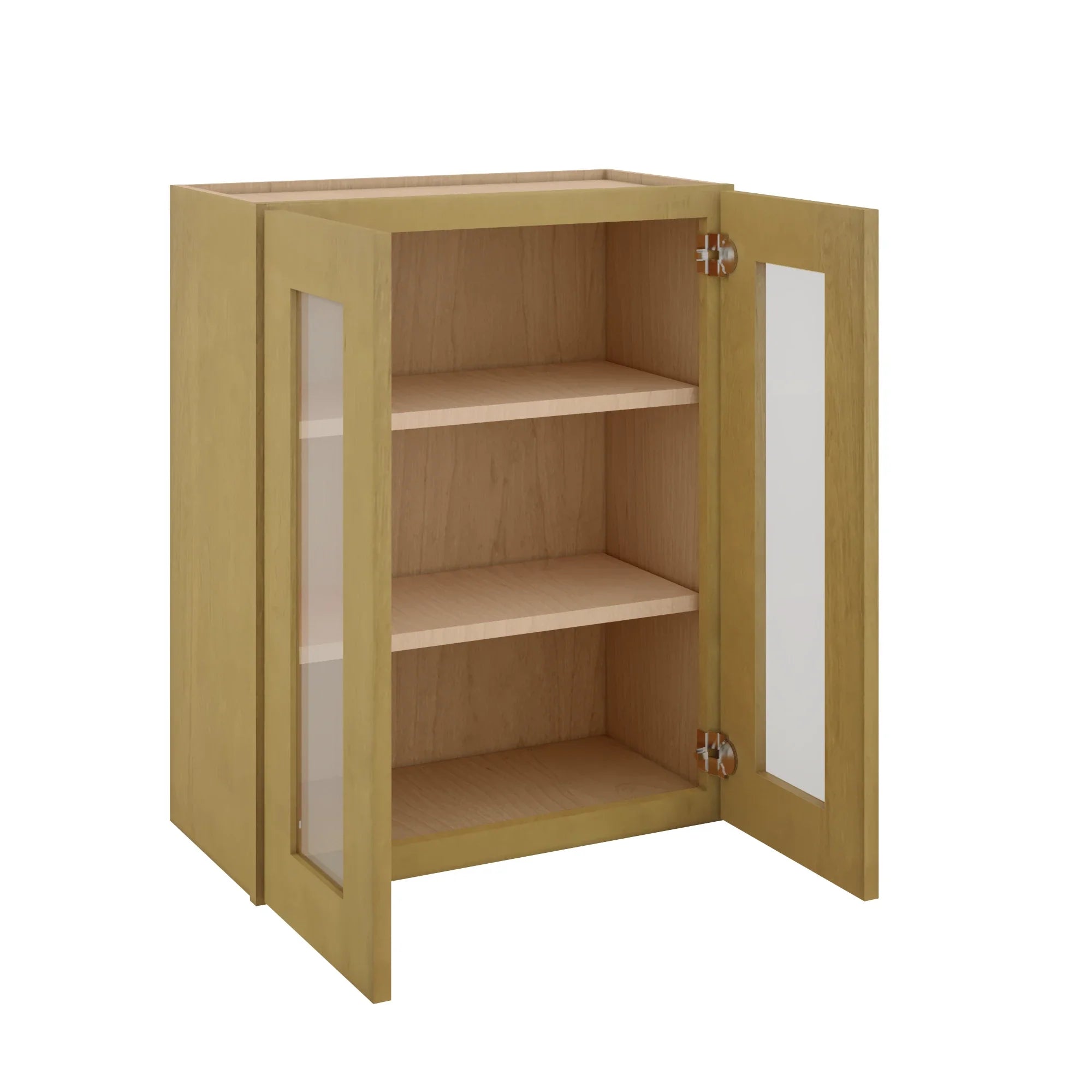 Modernform Cabinet Natural Shaker 24" W X 30" H X 12" D Double Glass Door Wall Cabinet