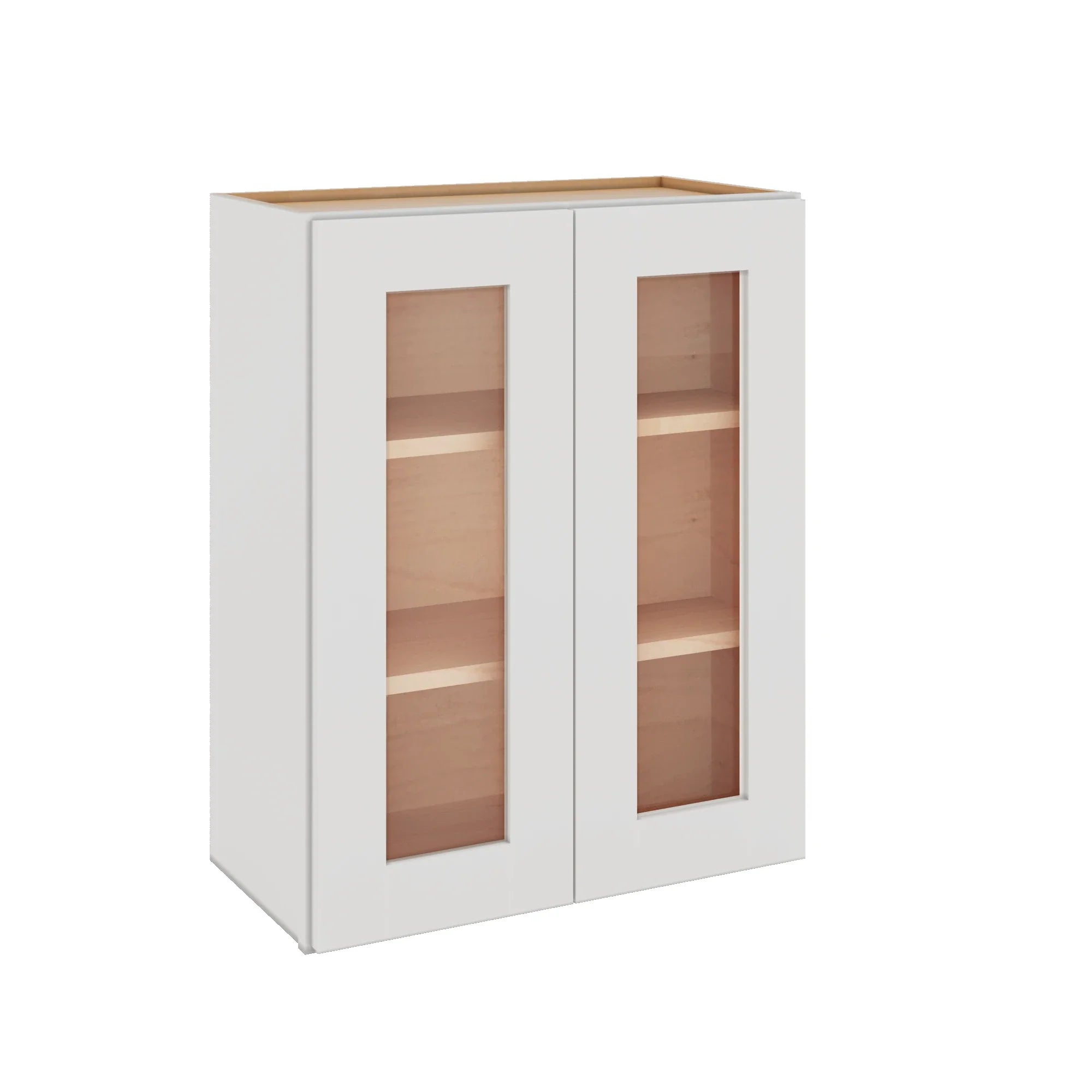 Modernform Cabinet White Shaker 24" W X 30" H X 12" D Double Glass Door Wall Cabinet