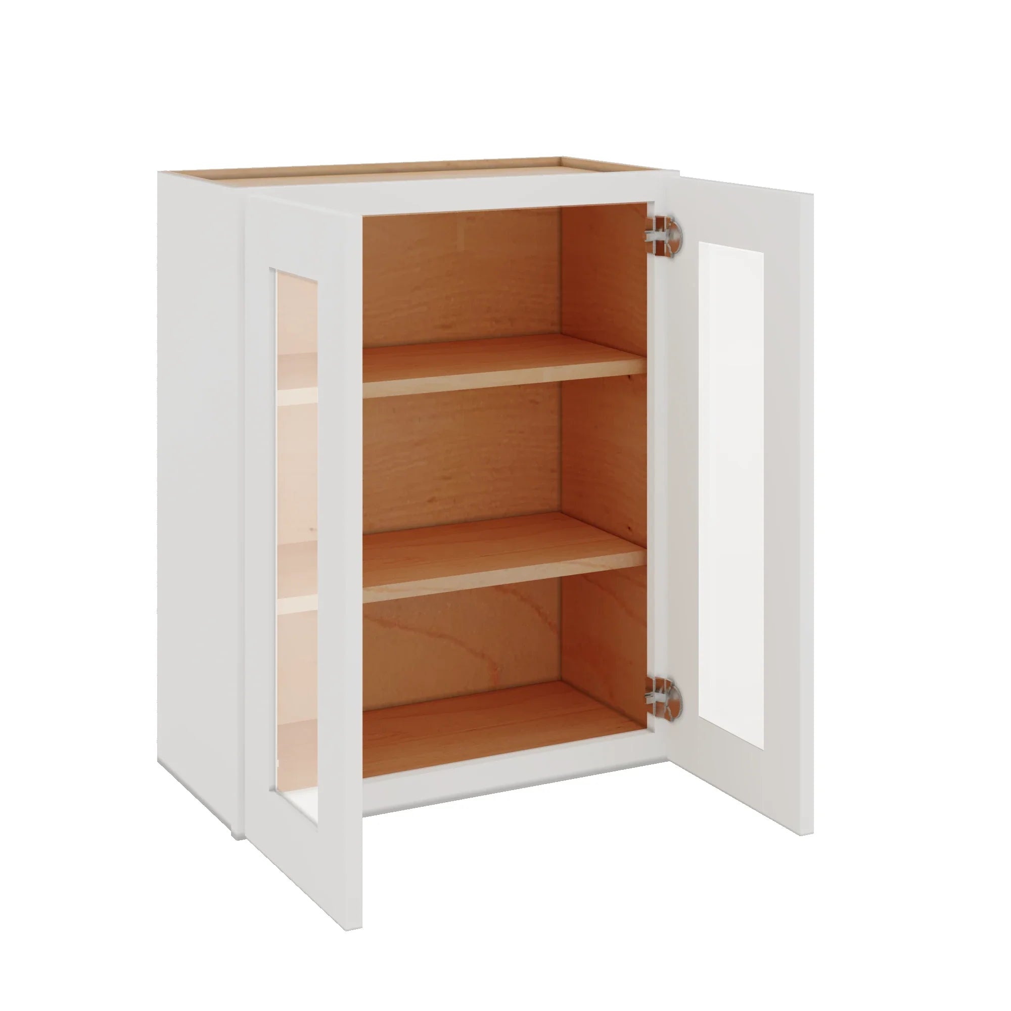 Modernform Cabinet White Shaker 24" W X 30" H X 12" D Double Glass Door Wall Cabinet