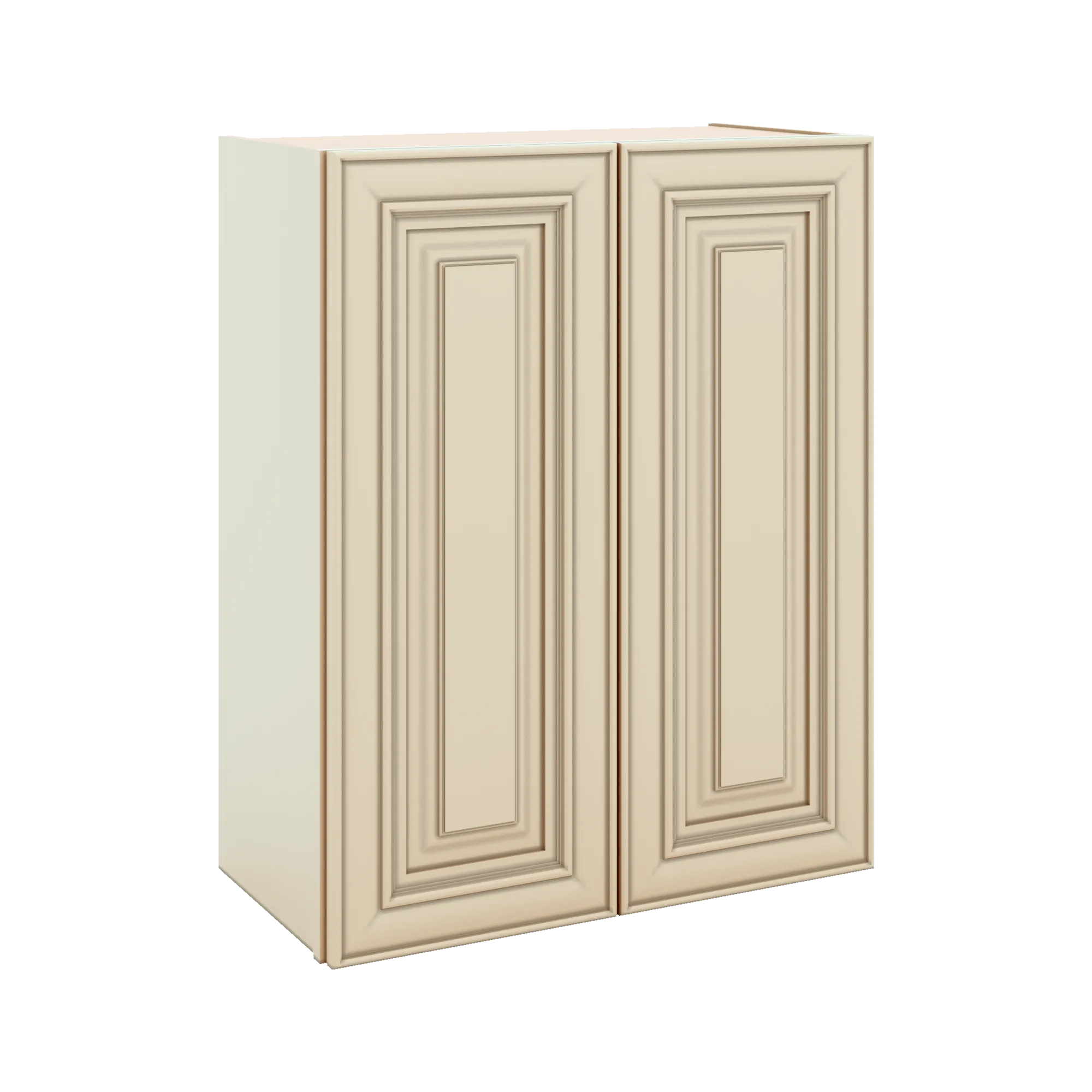J&K Creme Glazed A7 Double Door Wall Cabinet - 24" W x 30" H