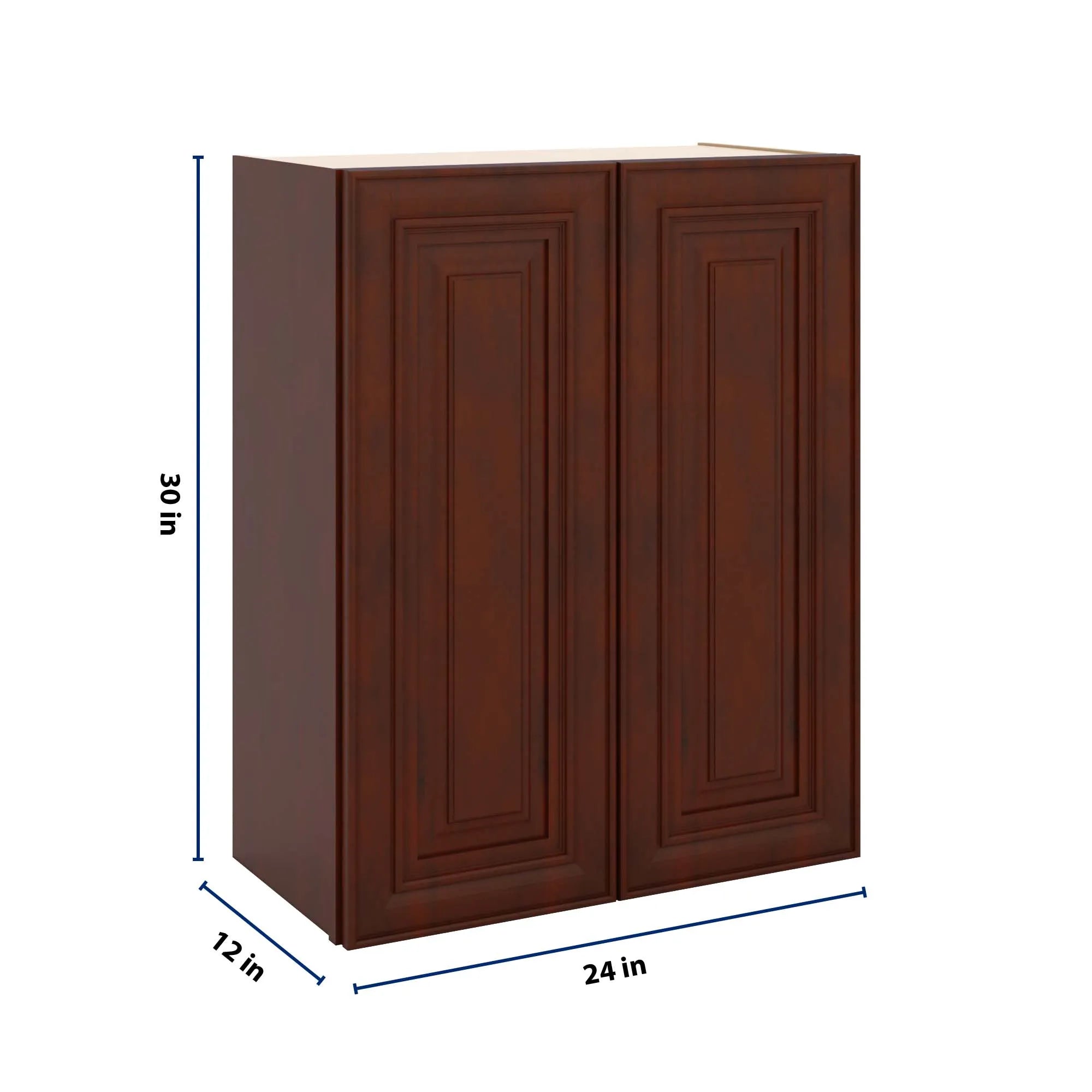 J&K Mahogany J5 Double Door Wall Cabinet - 24" W x 30" H