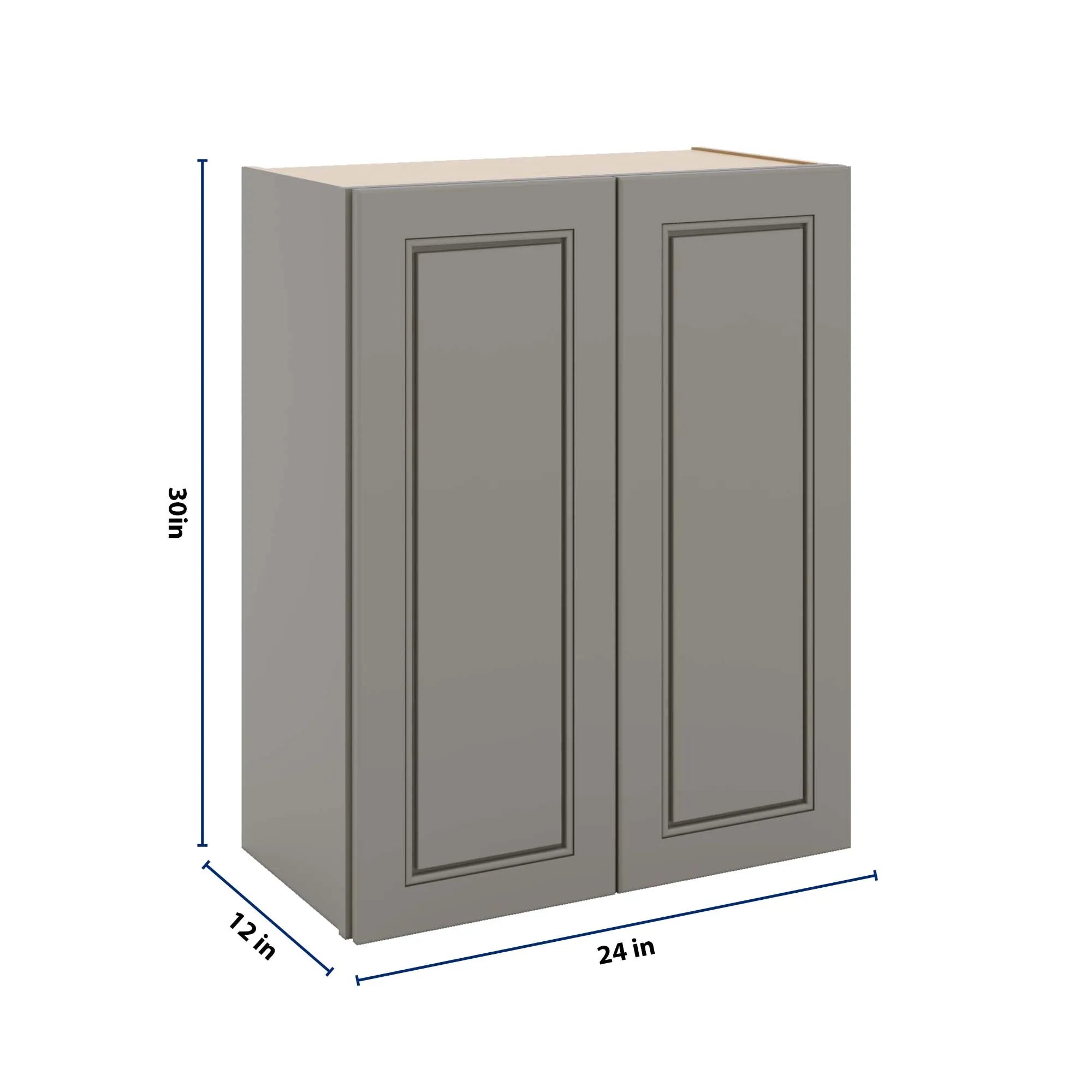 J&K Greige K3 Double Door Wall Cabinet - 24" W x 30" H
