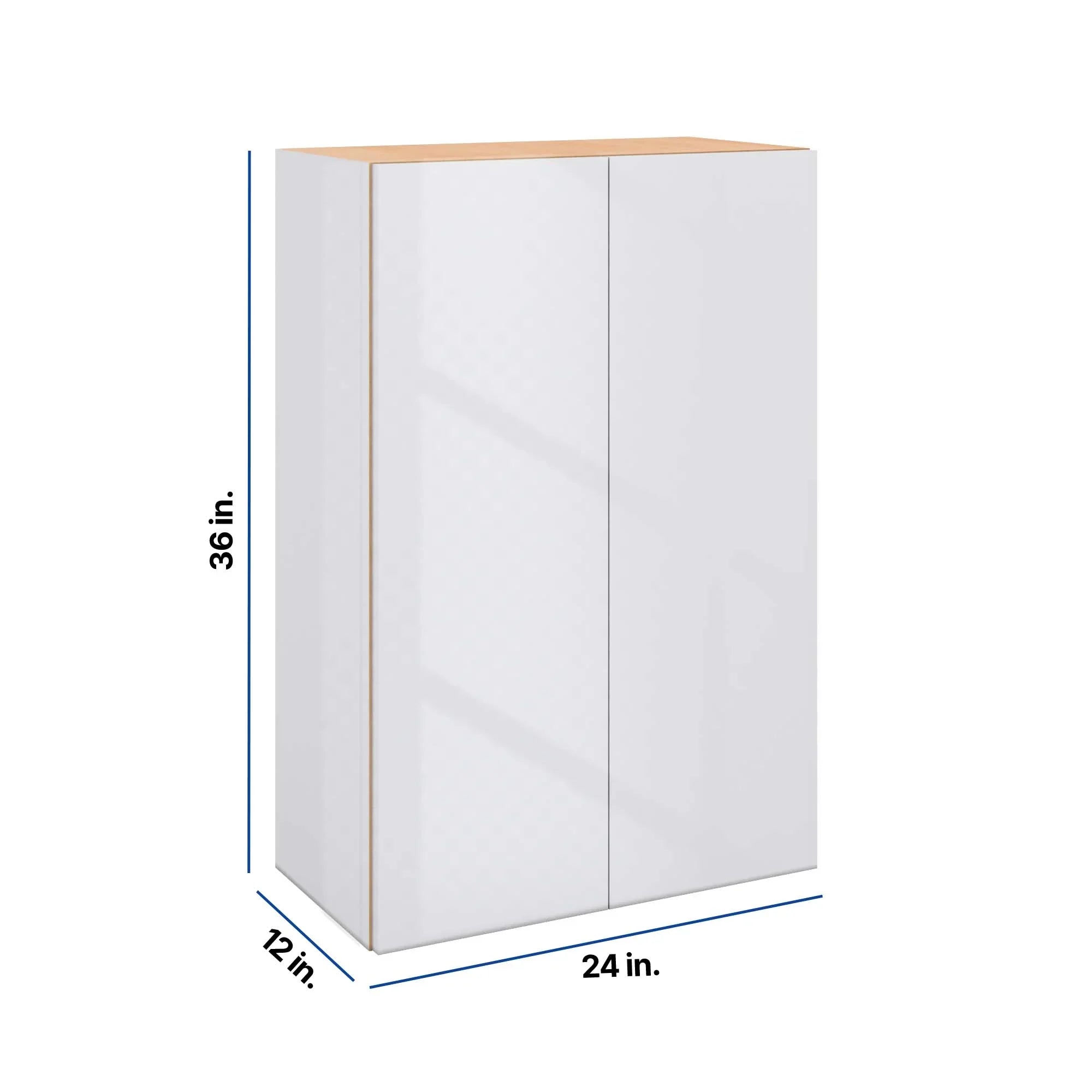 Modernform Cabinet Gloss White 24" W X 36" H X 12" D Double Door Wall Cabinet