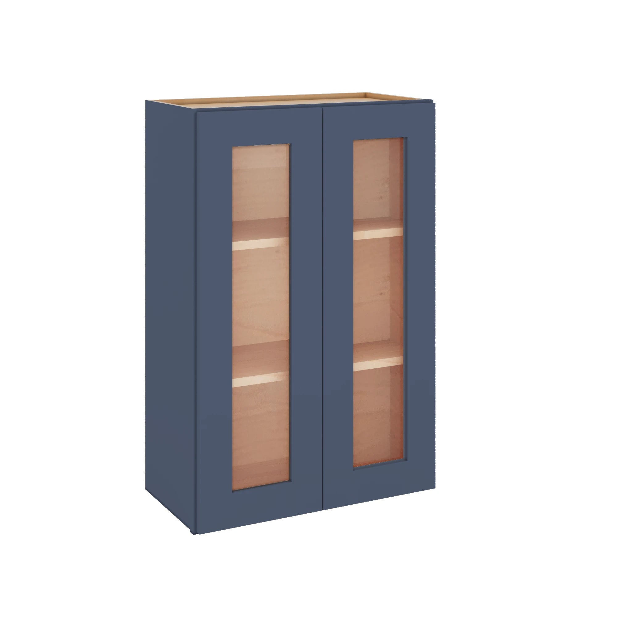 Modernform Cabinet Signature Blue 24" W X 36" H X 12" D Double Glass Door Wall Cabinet