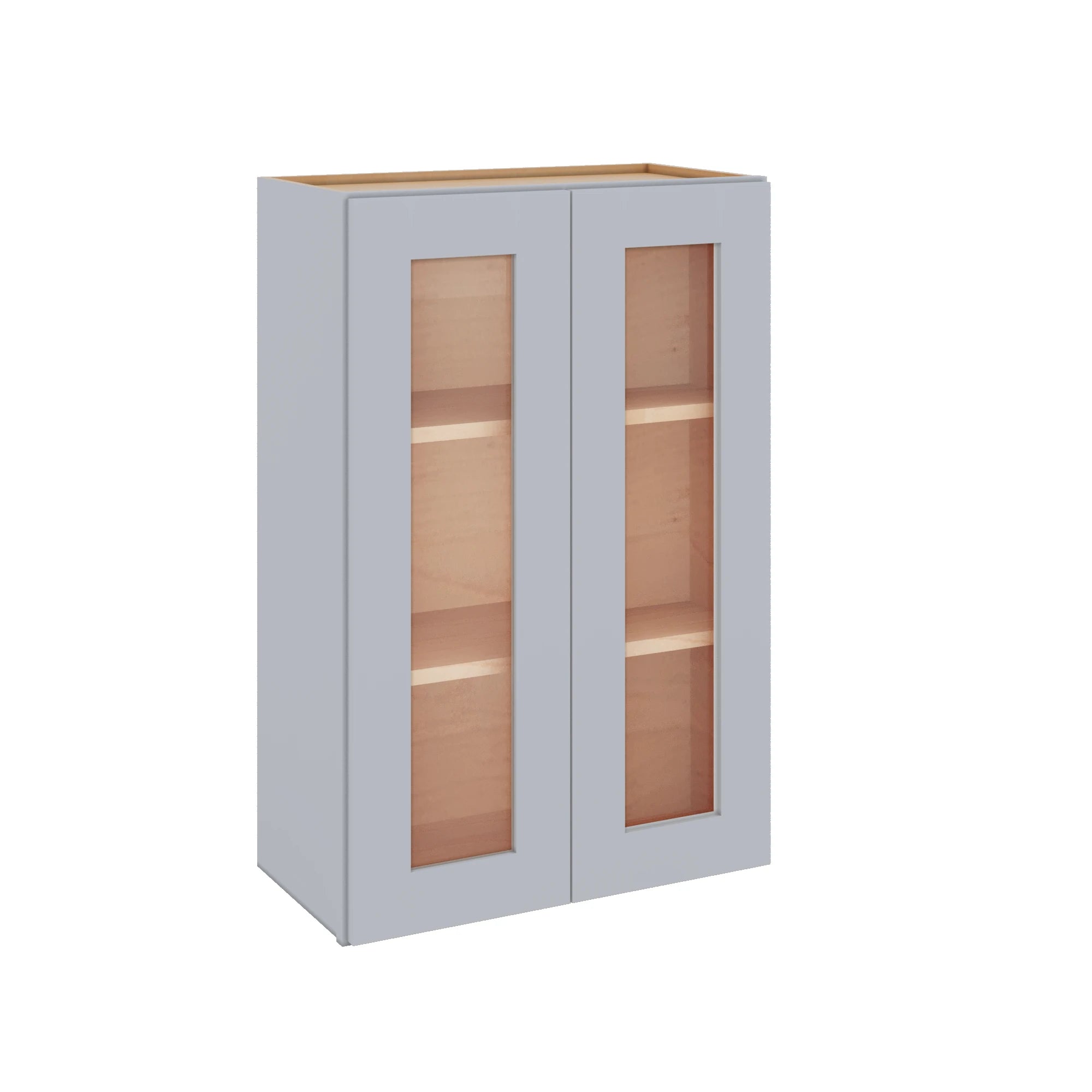 Modernform Cabinet Grey Shaker 24" W X 36" H X 12" D Double Glass Door Wall Cabinet