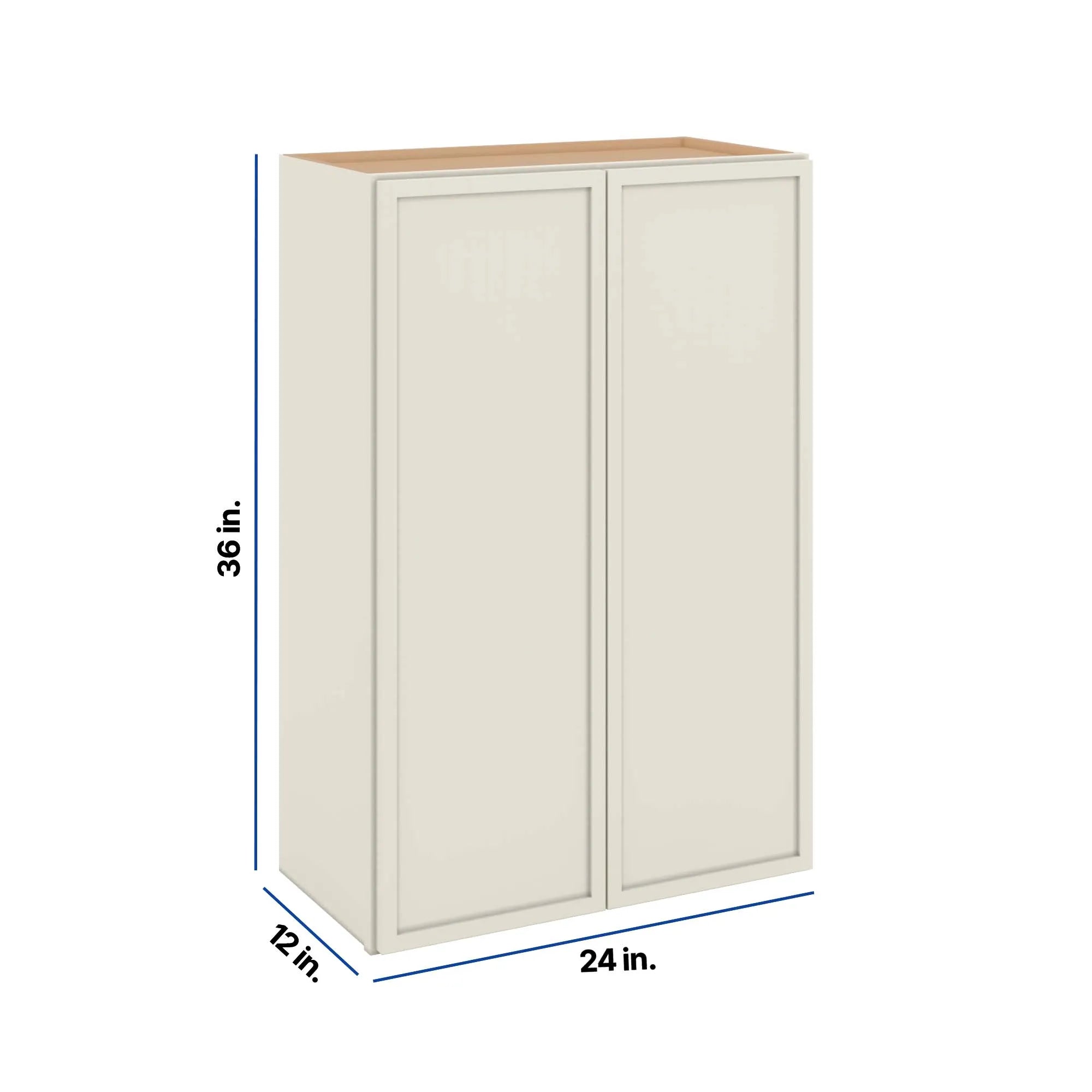Modernform Cabinet Slim Dove White 24" W X 36" H X 12" D Double Door Wall Cabinet