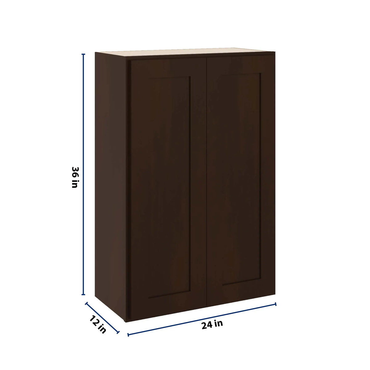 CNC Luxor 5-Piece Espresso 24" W X 36" H Double Door Wall Cabinet