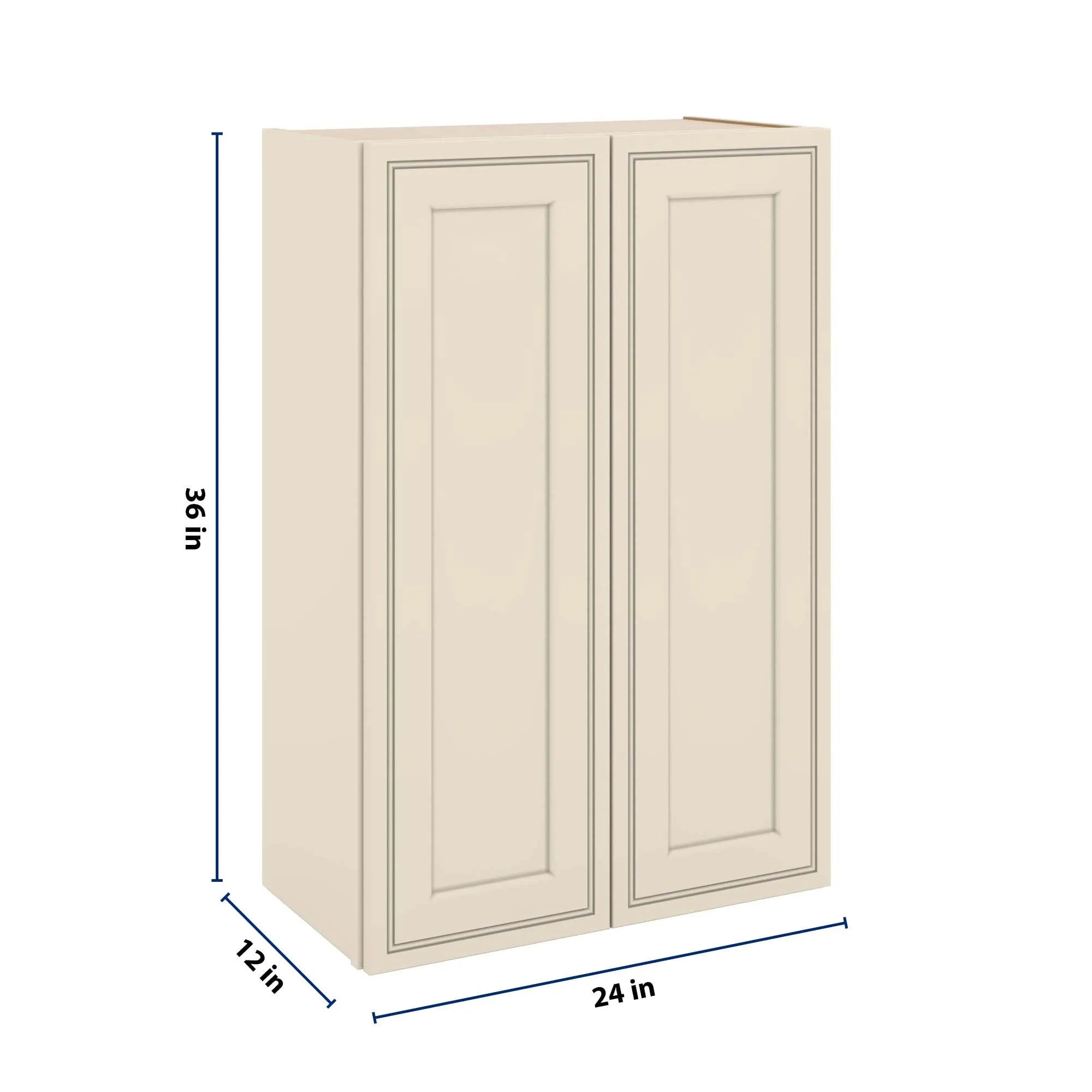 J&K Pearl Glazed H9 Double Door Wall Cabinet - 24" W x 36" H