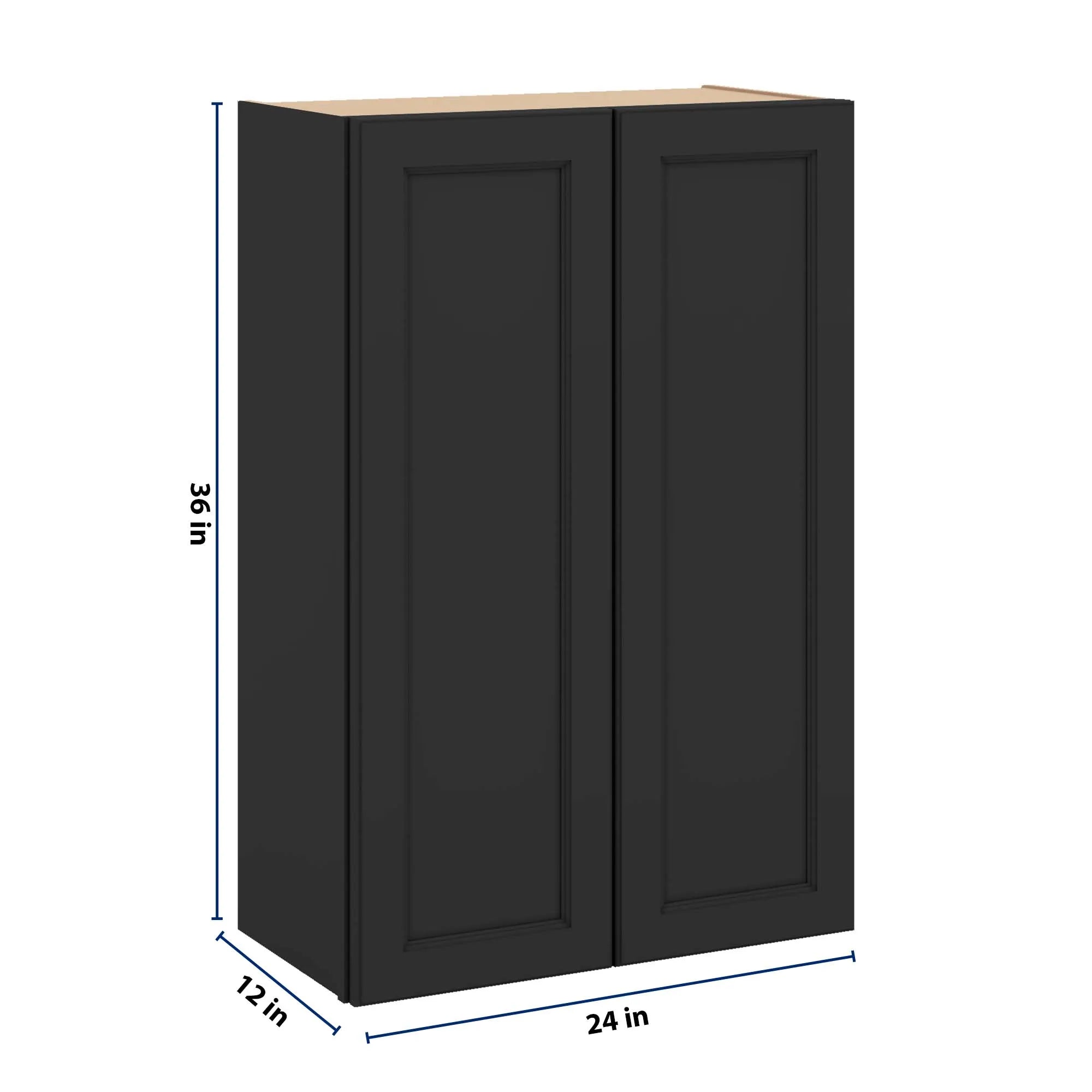 J&K Charcoal E2 Double Door Wall Cabinet - 24" W x 36" H