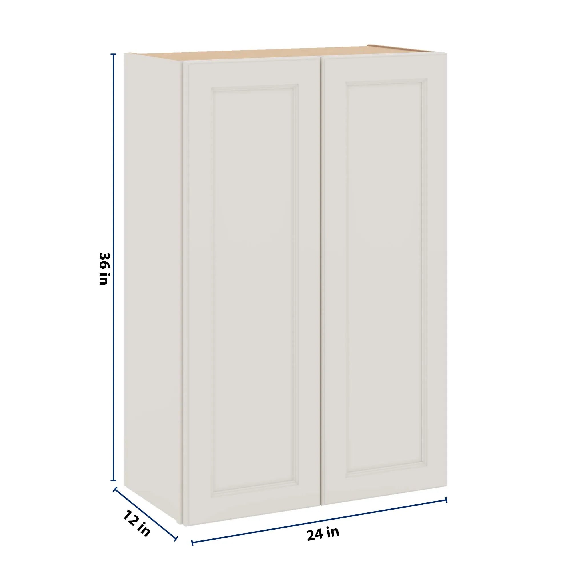 J&K Dove E1 Double Door Wall Cabinet - 24" W x 36" H