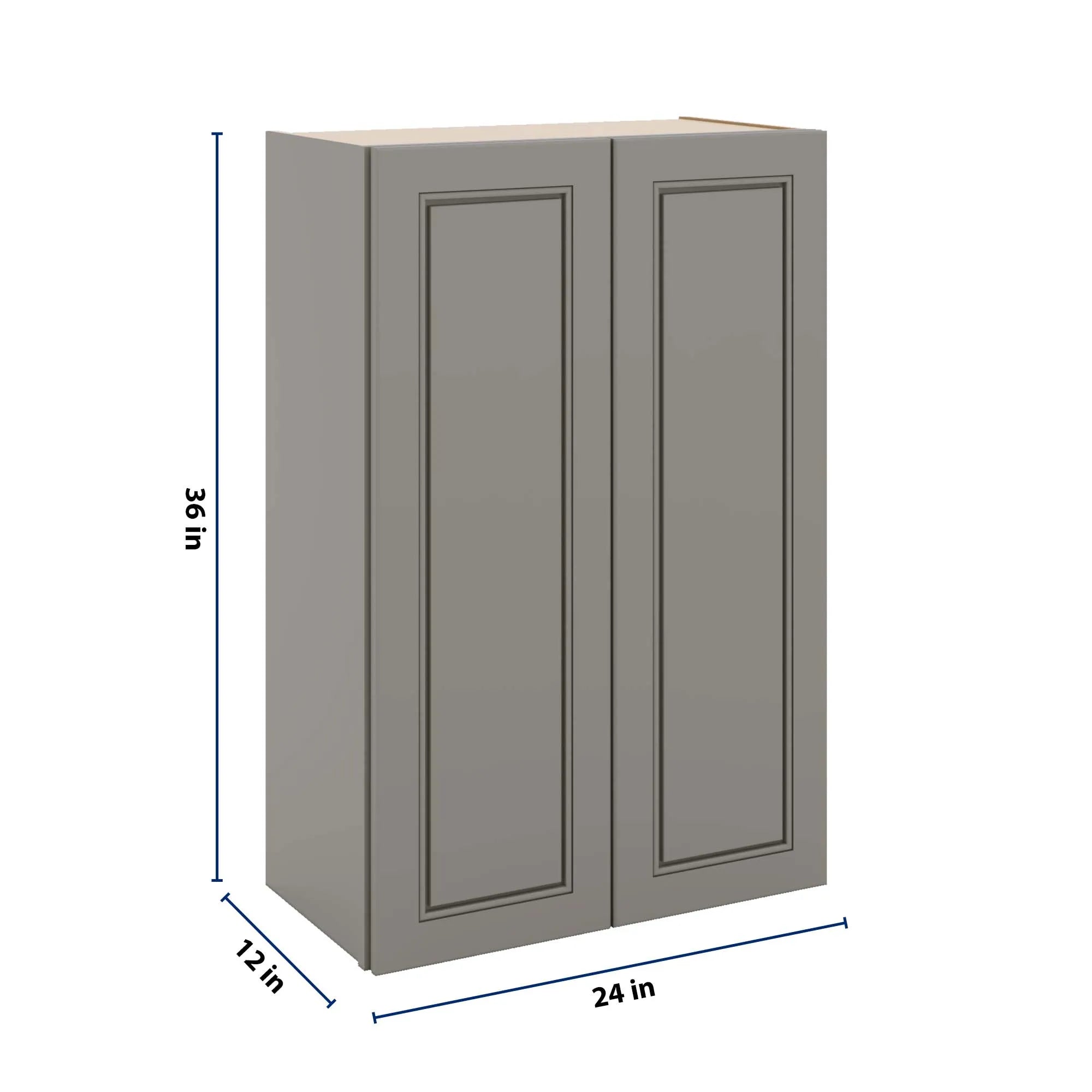 J&K Greige K3 Double Door Wall Cabinet - 24" W x 36" H