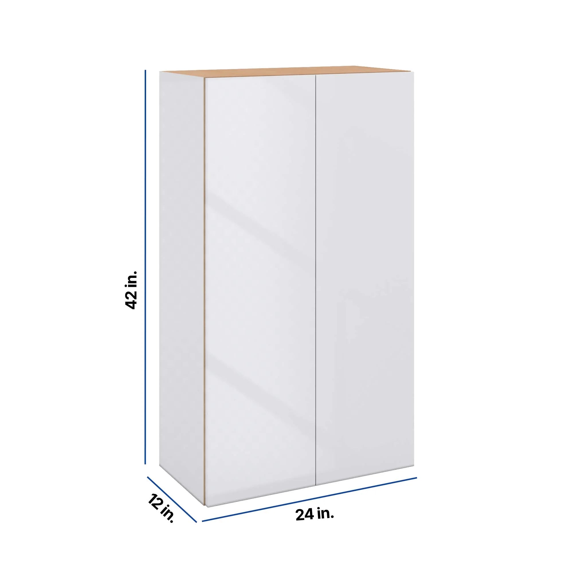 Modernform Cabinet Gloss White 24" W X 42" H X 12" D Double Door Wall Cabinet