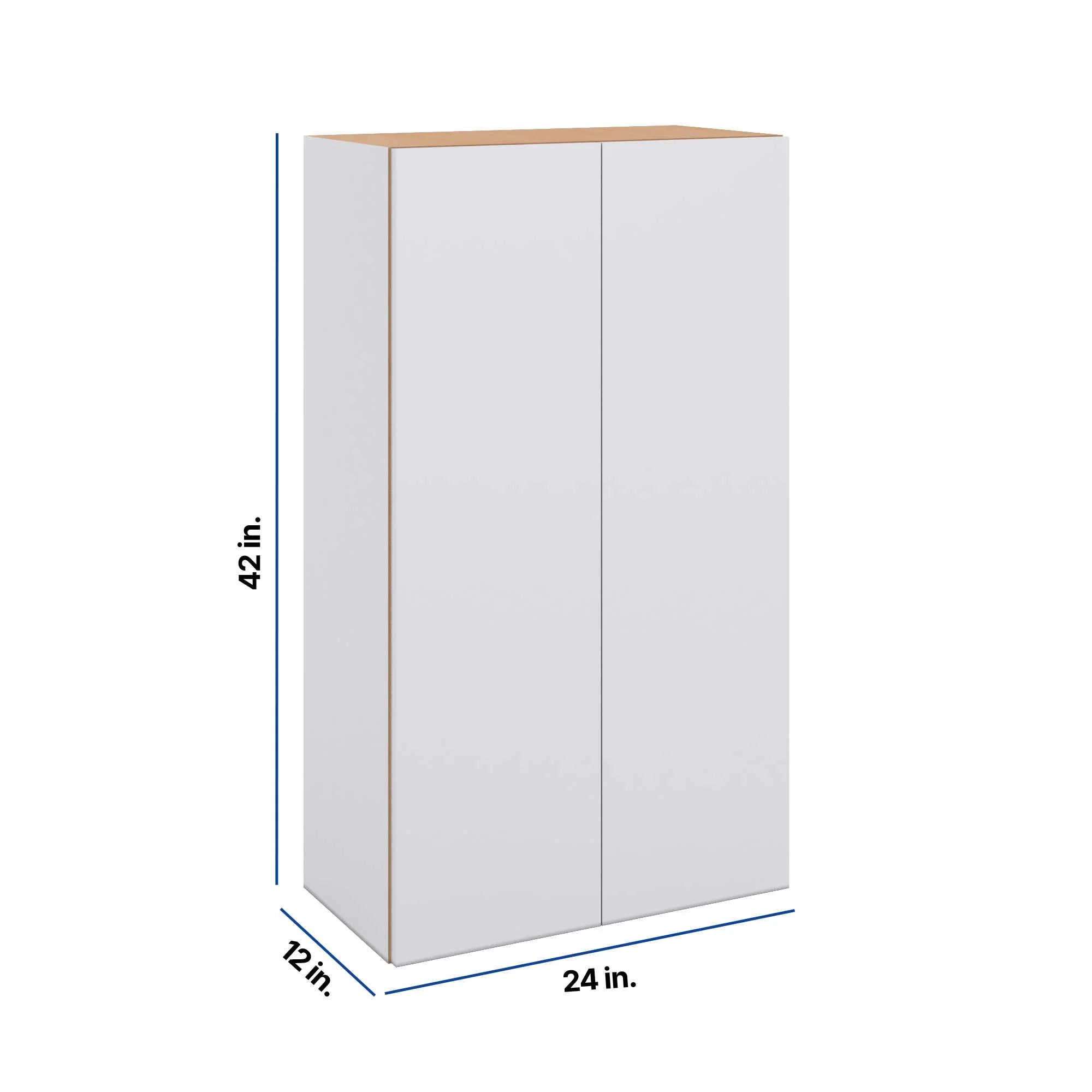 Modernform Cabinet Matte White 24" W X 42" H X 12" D Double Door Wall Cabinet
