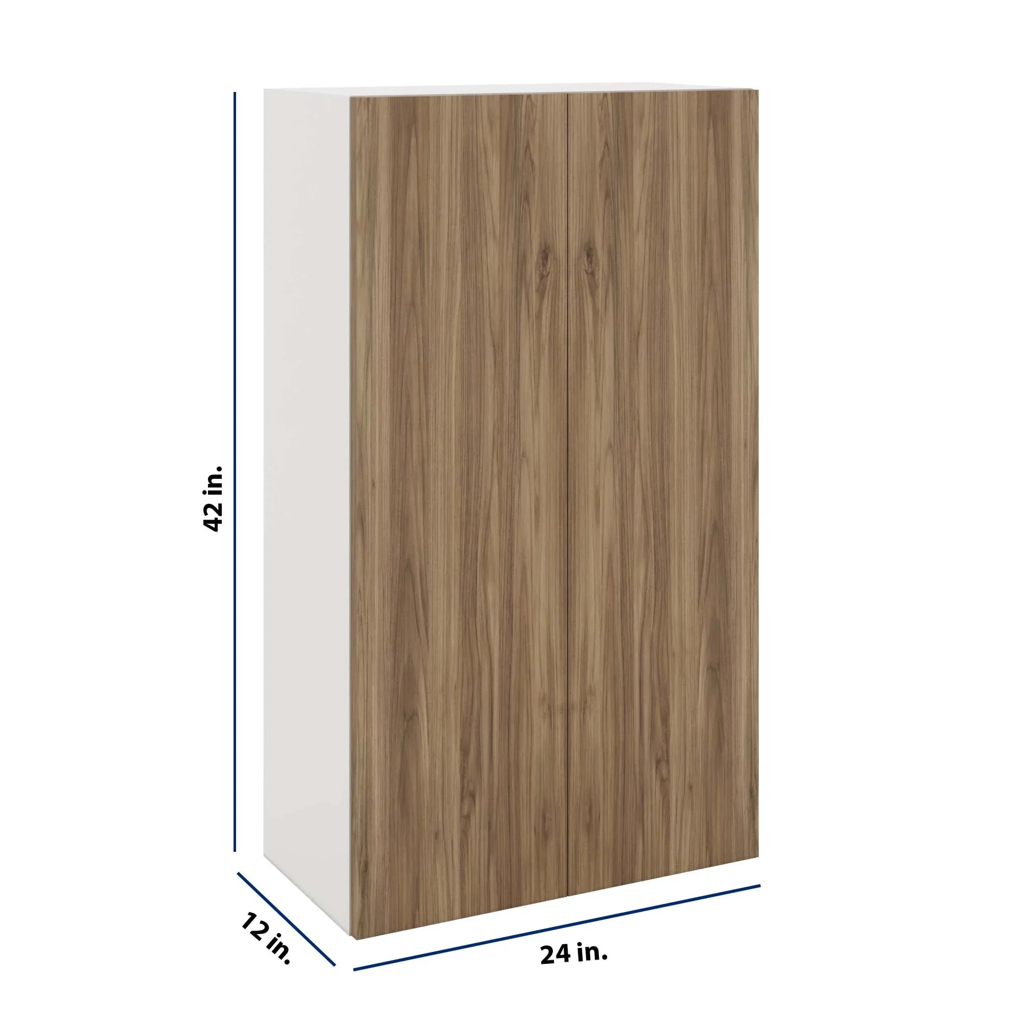 Modernform Cabinet Walnut 24" W X 42" H X 12" D Double Door Wall Cabinet