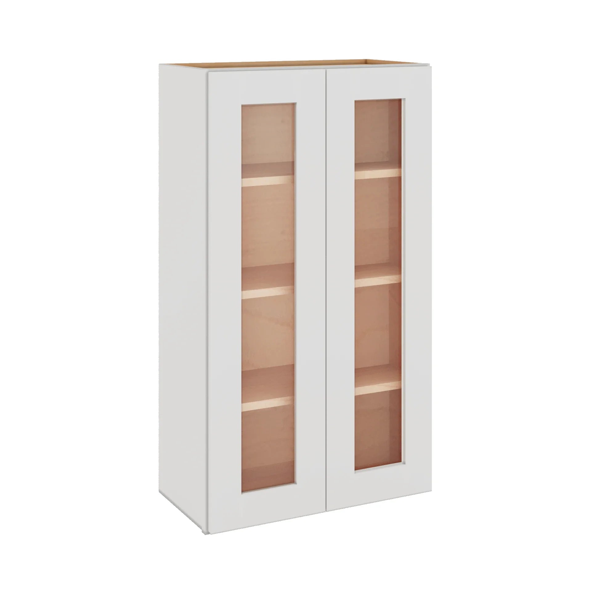 Modernform Cabinet White Shaker 24" W X 42" H X 12" D Double Glass Door Wall Cabinet