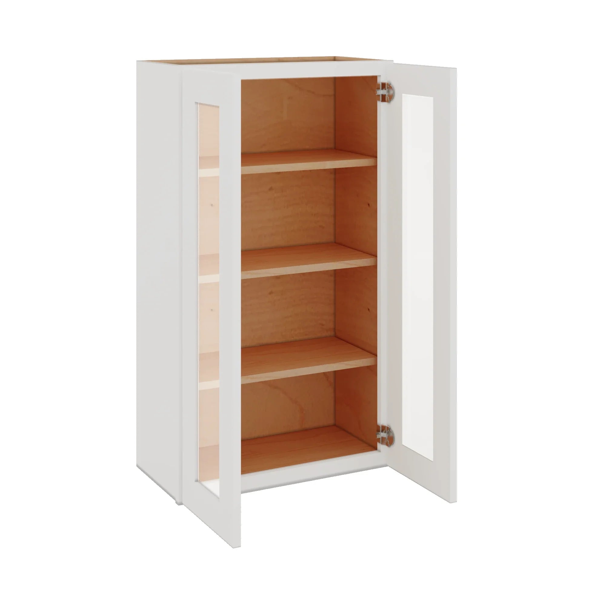 Modernform Cabinet White Shaker 24" W X 42" H X 12" D Double Glass Door Wall Cabinet