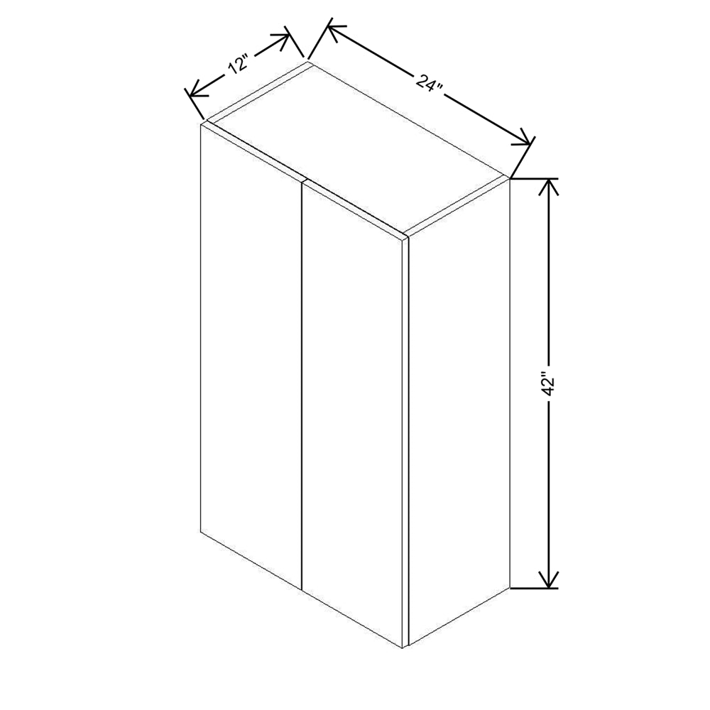 CNC Concord Richmond White 24" W X 42" H Double Door Wall Cabinet