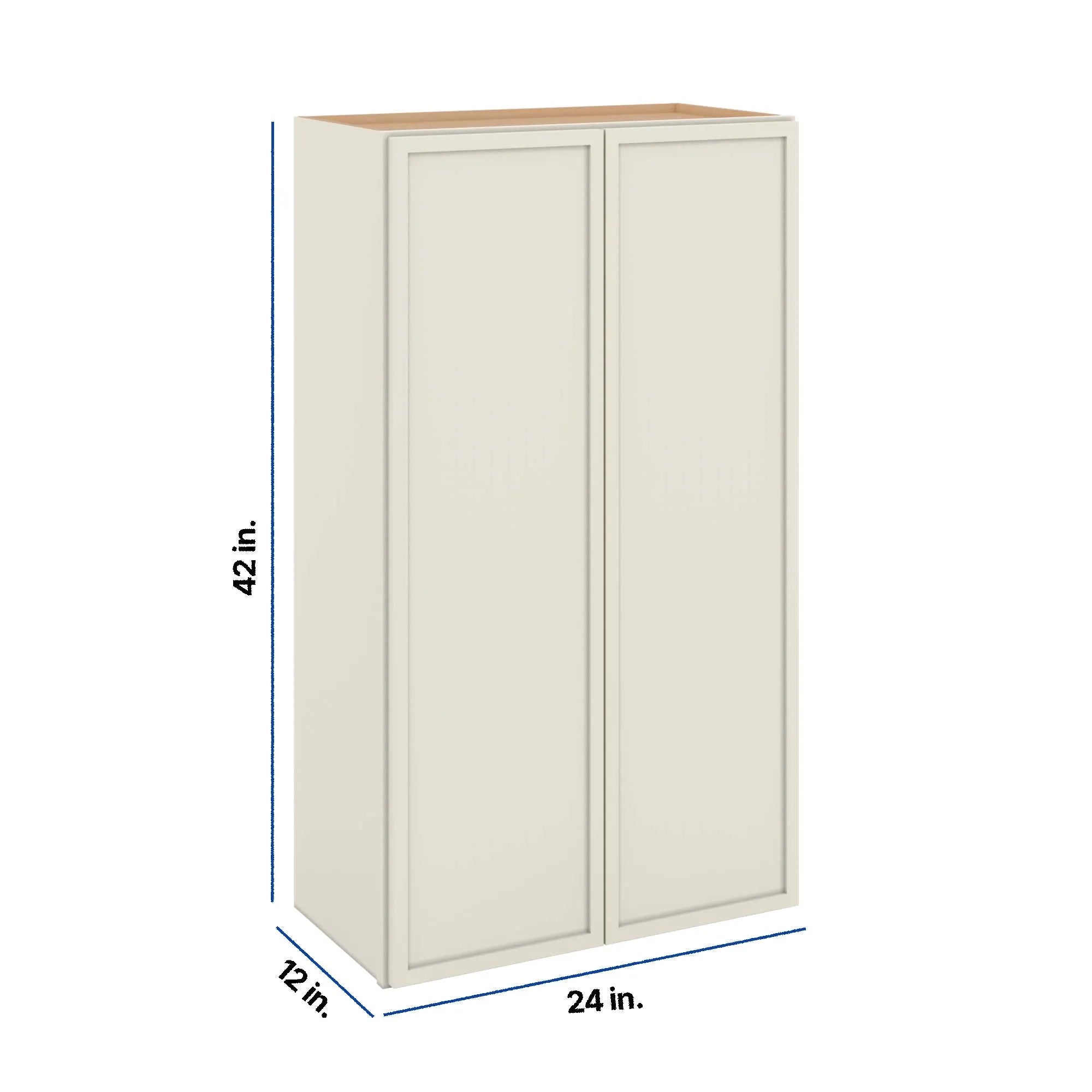 Modernform Cabinet Slim Dove White 24" W X 42" H X 12" D Double Door Wall Cabinet