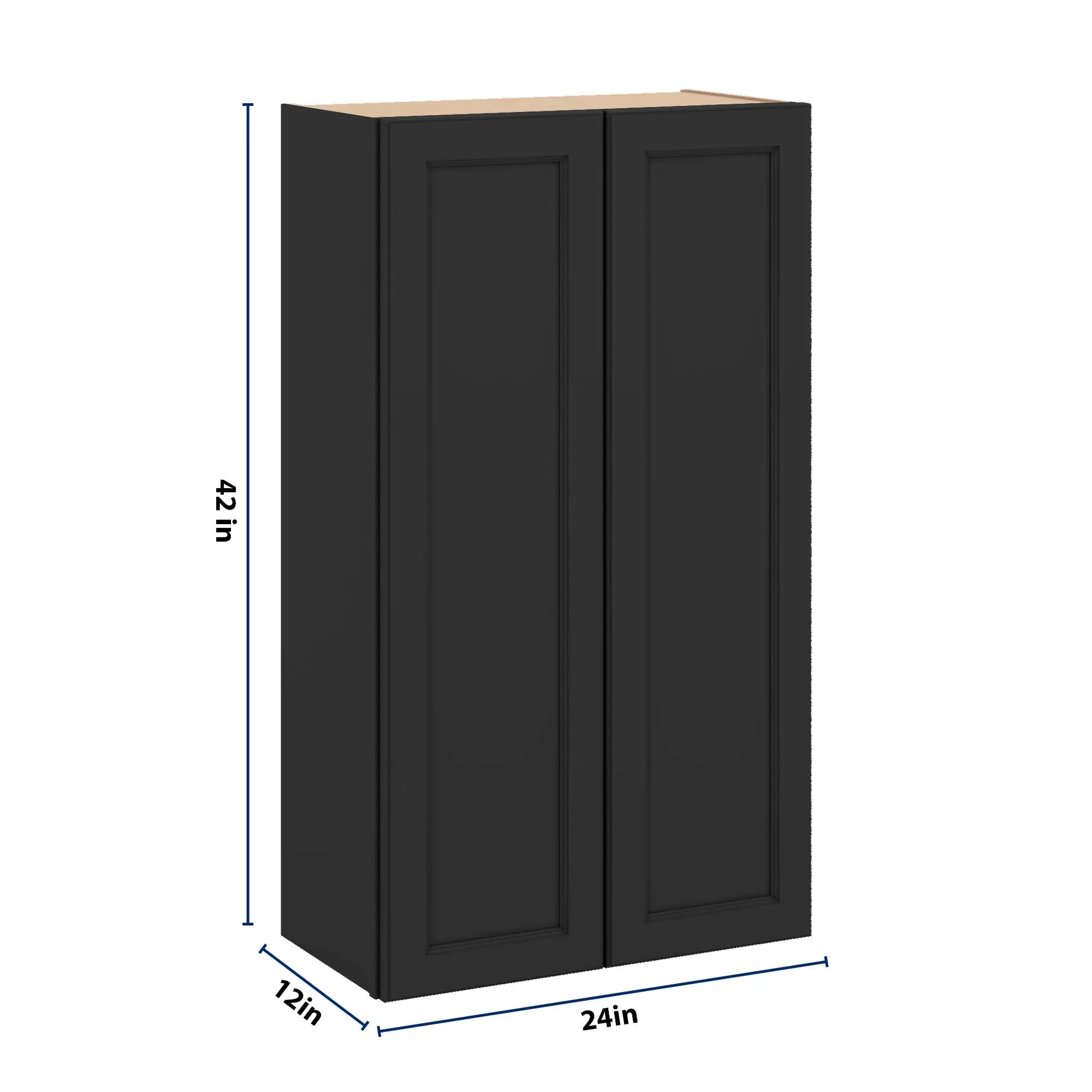 J&K Charcoal E2 Double Door Wall Cabinet - 24" W x 42" H