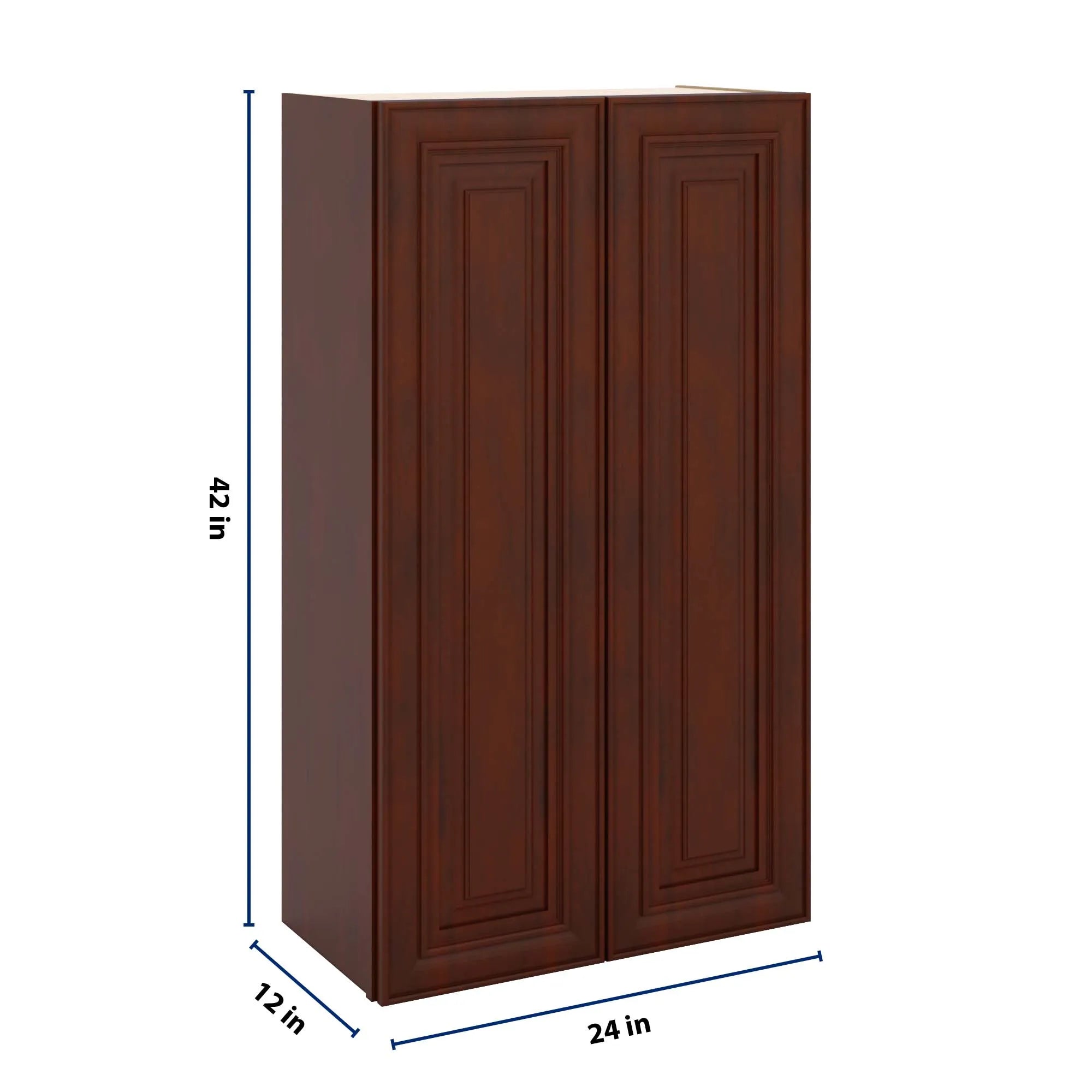 J&K Mahogany J5 Double Door Wall Cabinet - 24" W x 42" H