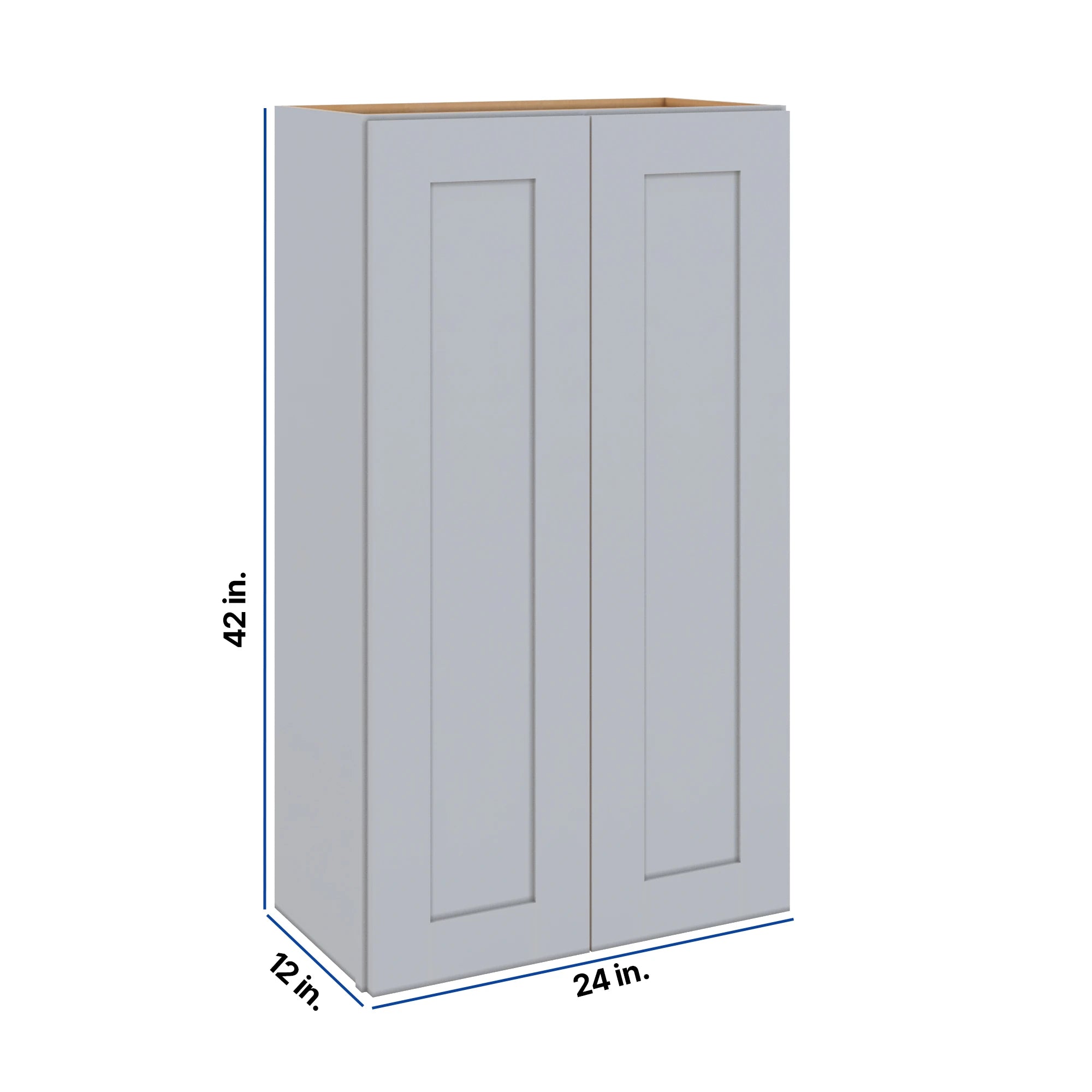 Modernform Cabinet Grey Shaker 24" W X 42" H X 12" D Double Door Wall Cabinet