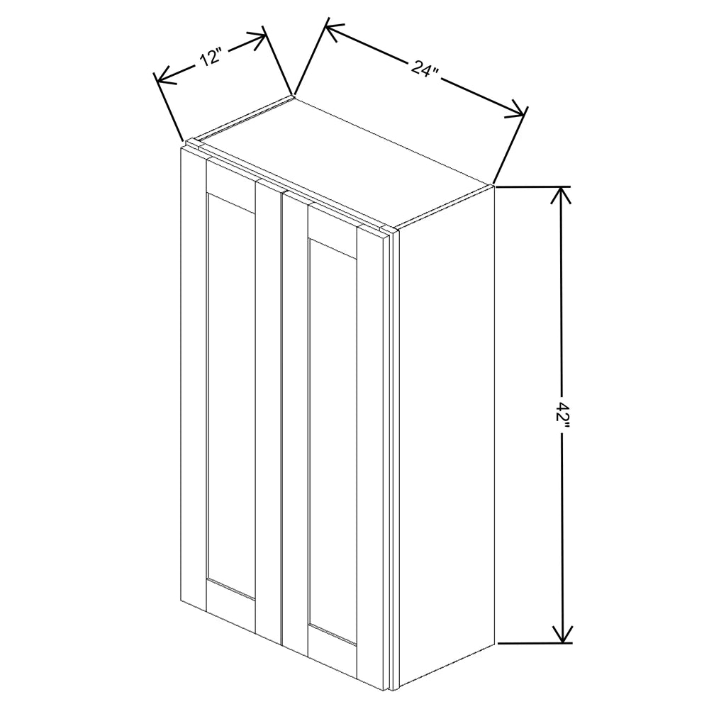 Fabuwood Allure Luna Desert Oak 24" W X 42" H X 12" D Double Door Wall Cabinet