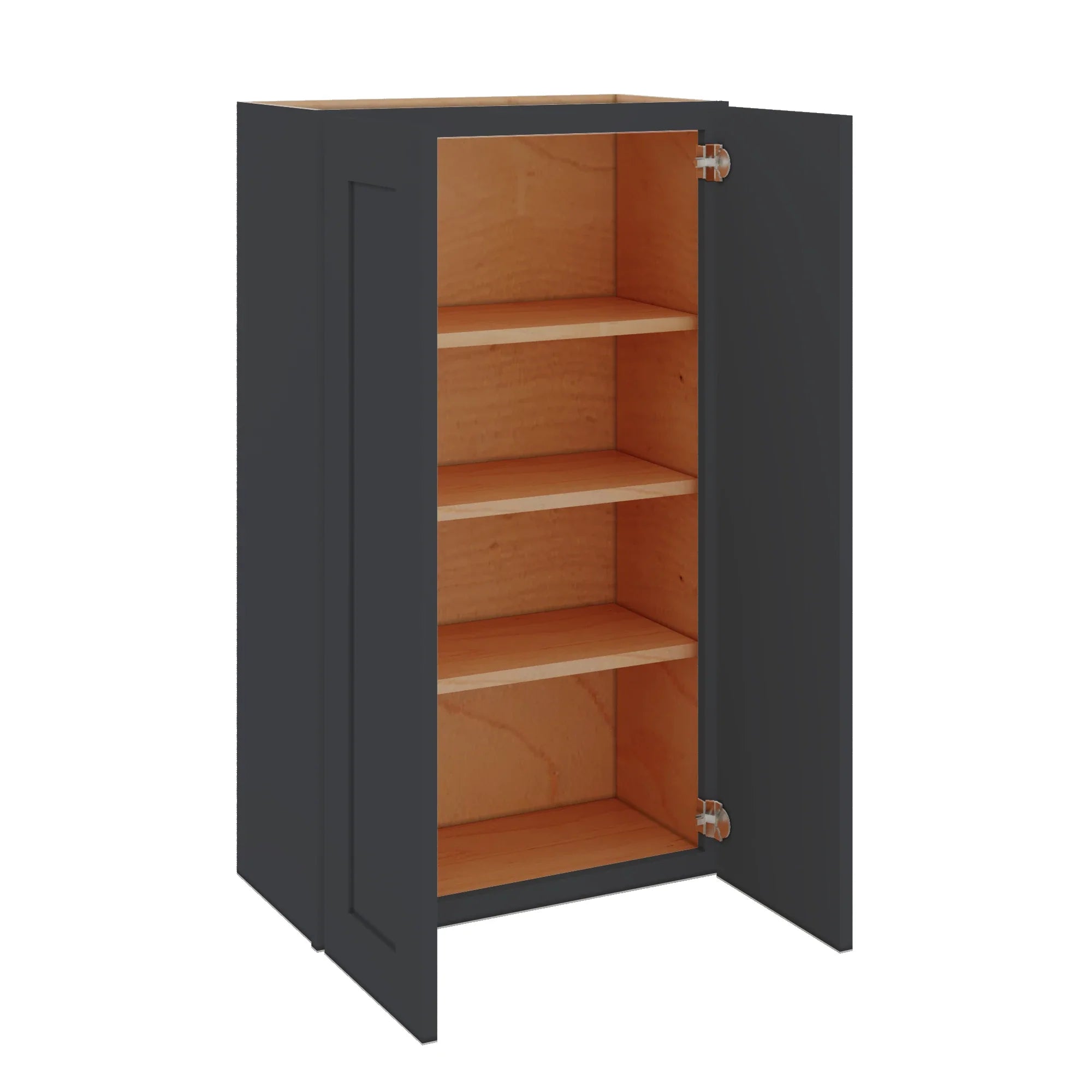 Modernform Cabinet Onyx Black Shaker 24" W X 42" H X 12" D Double Door Wall Cabinet