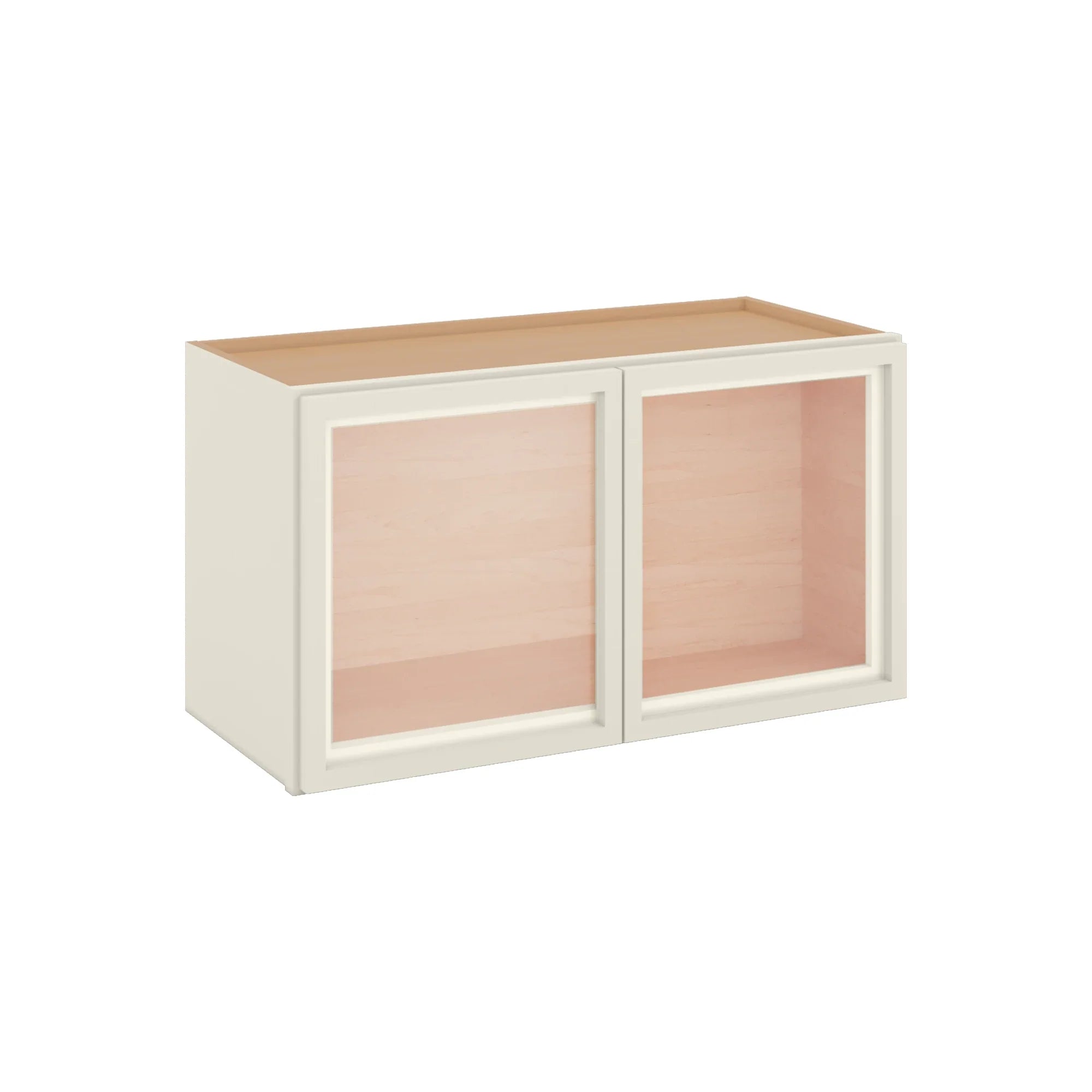 Modernform Cabinet Slim Dove White 27" W X 15" H X 12" D Double Glass Door Wall Cabinet