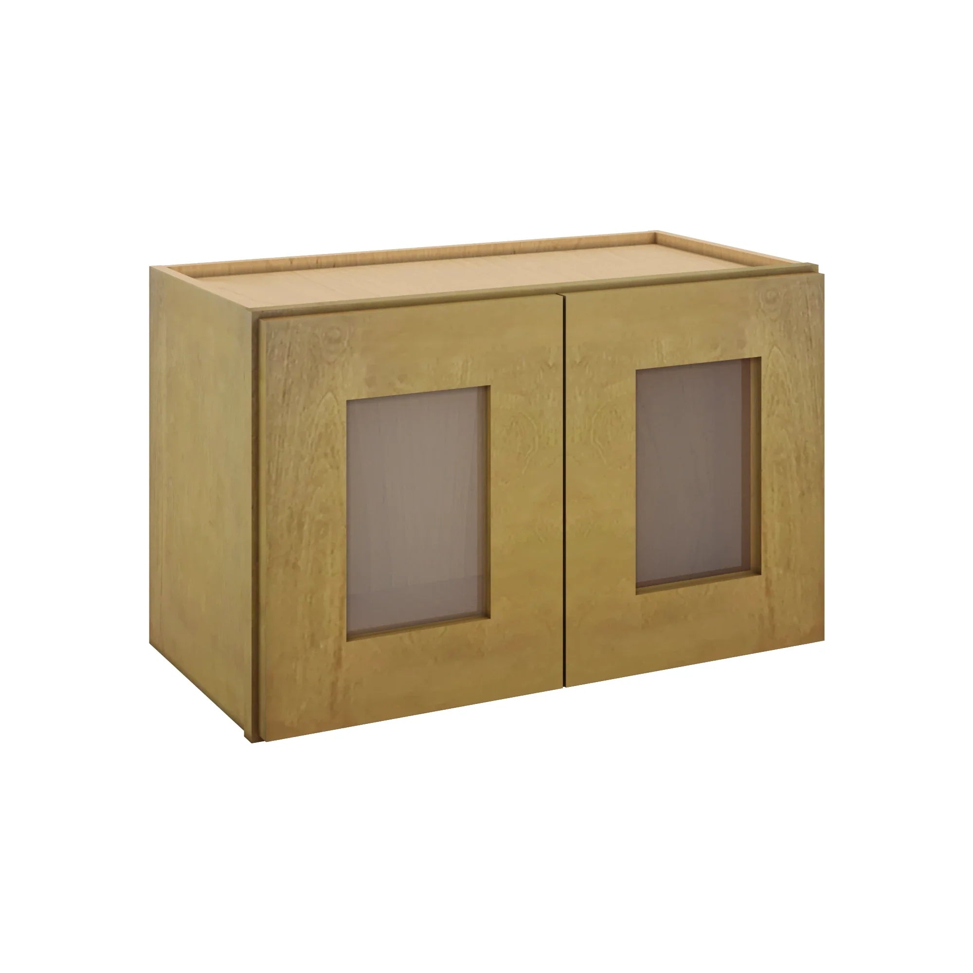 Modernform Cabinet Natural Shaker 27" W X 15" H X 12" D Double Glass Door Wall Cabinet