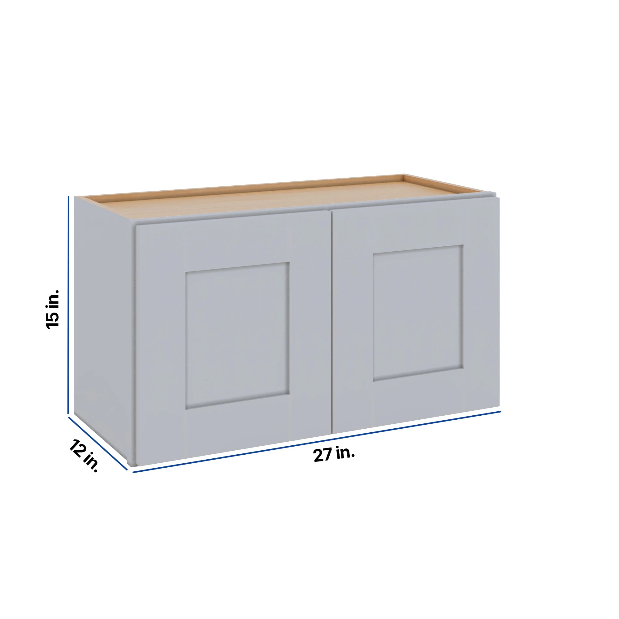 Modernform Cabinet Grey Shaker 27" W X 15" H X 12" D Double Door Wall Cabinet