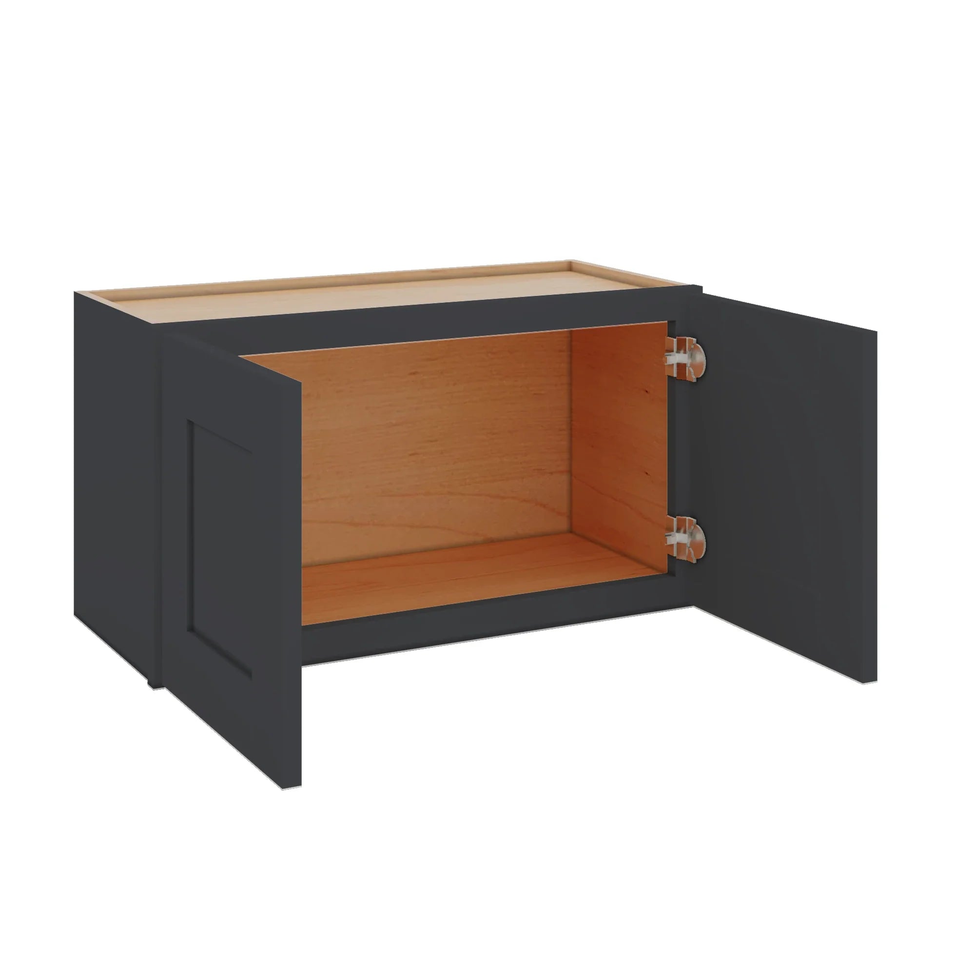 Modernform Cabinet Onyx Black Shaker 27" W X 15" H X 12" D Double Door Wall Cabinet