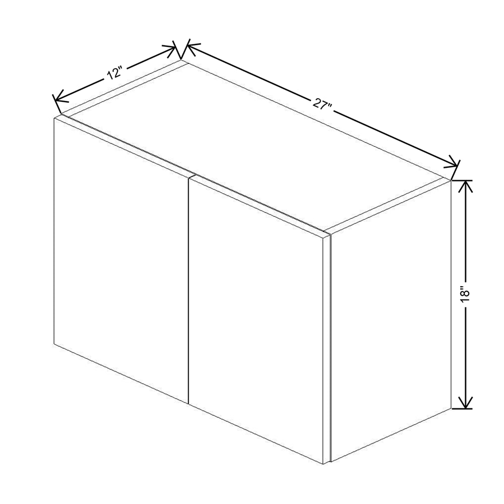 CNC Luxor 5-Piece Misty Grey 27" W X 18" H Double Door Wall Cabinet