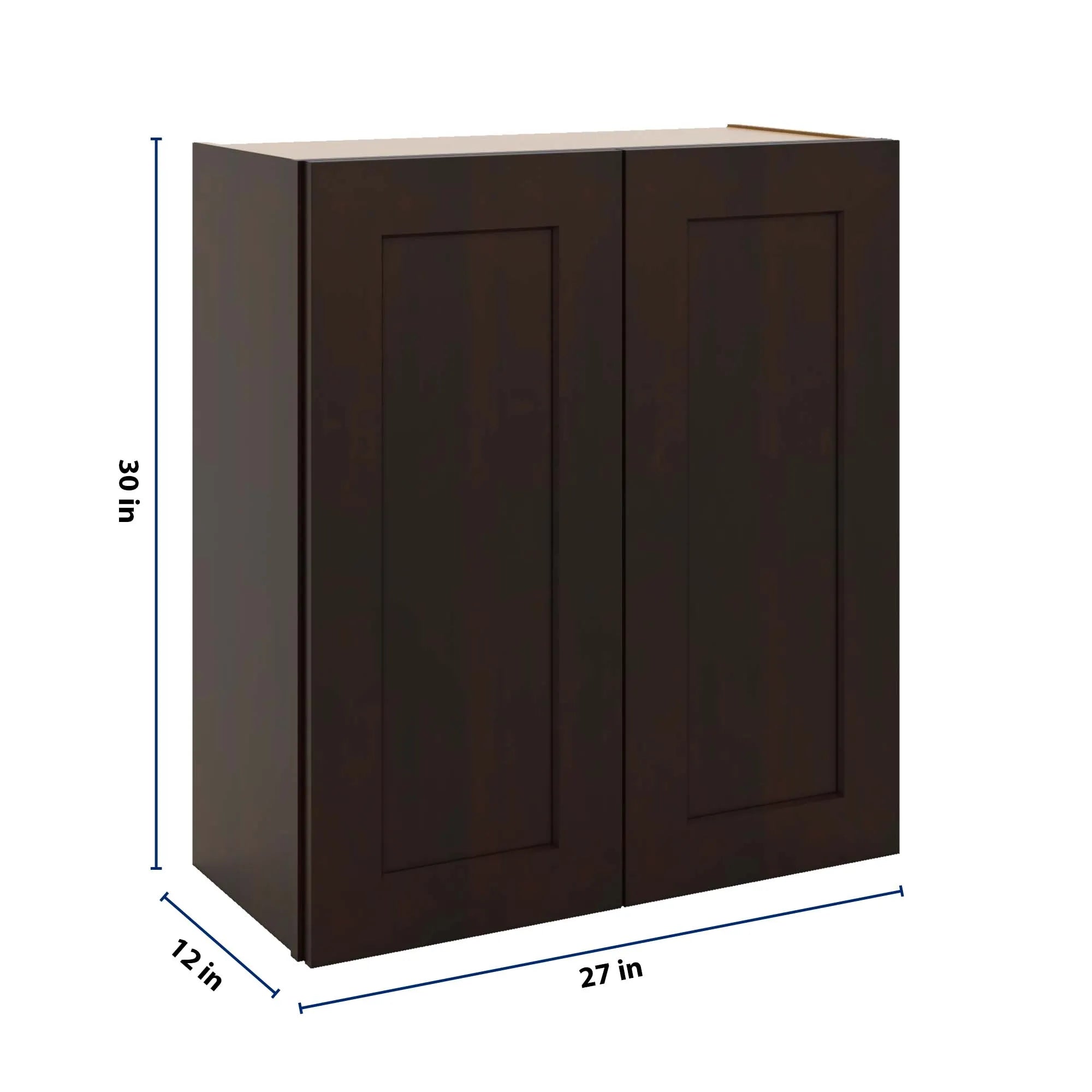 J&K Java Coffee S1 Double Door Wall Cabinet - 27" W x 30" H