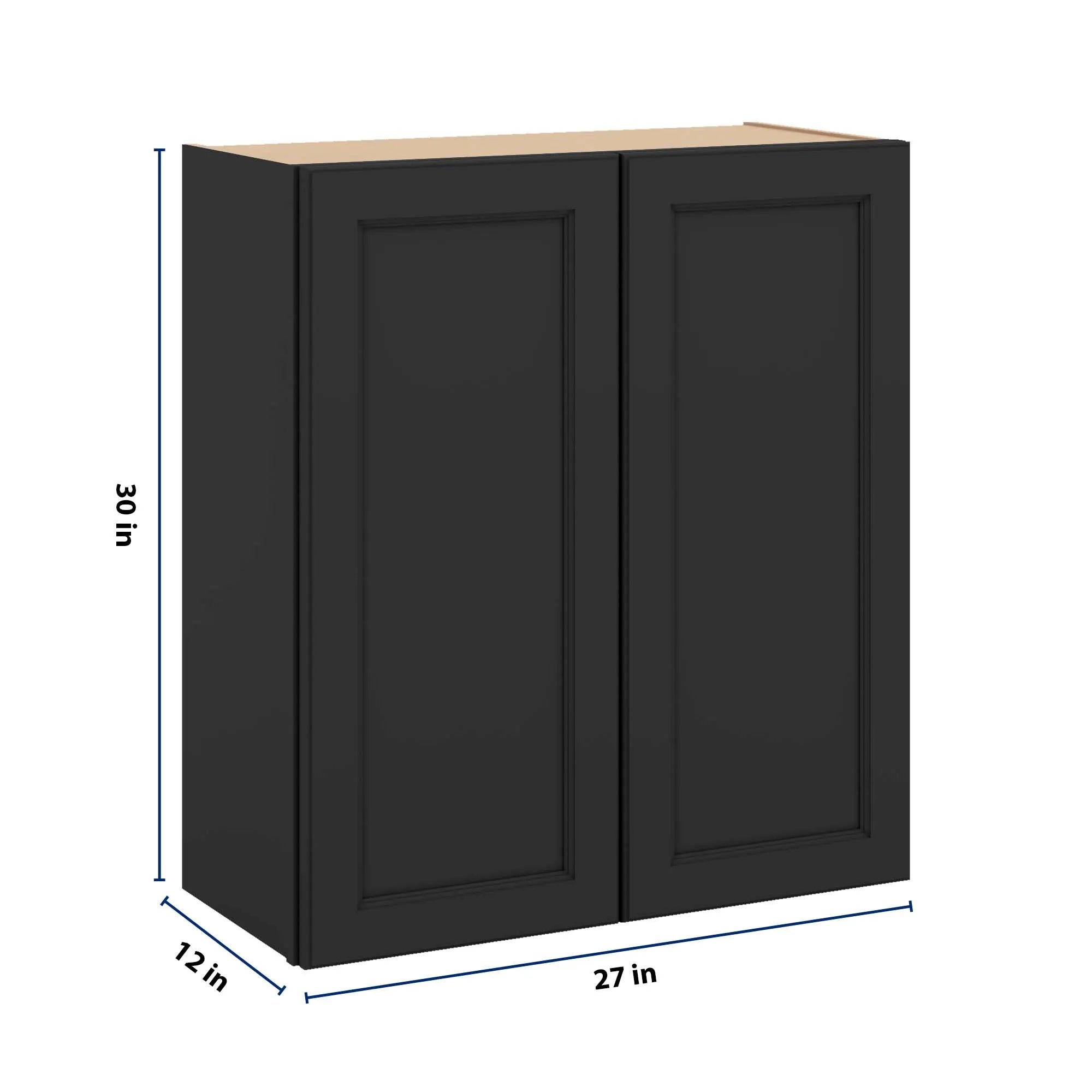 J&K Charcoal E2 Double Door Wall Cabinet - 27" W x 30" H