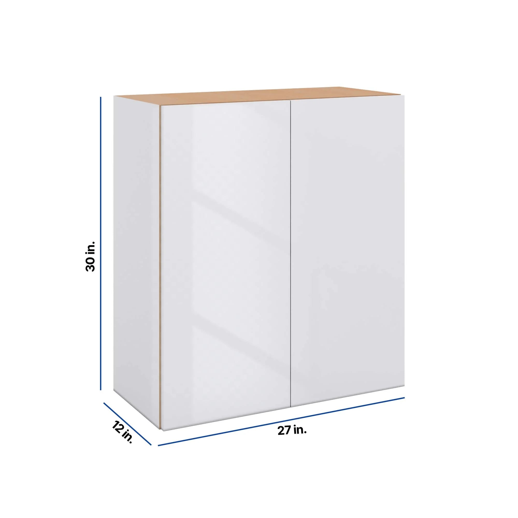 Modernform Cabinet Gloss White 27" W X 30" H X 12" D Double Door Wall Cabinet