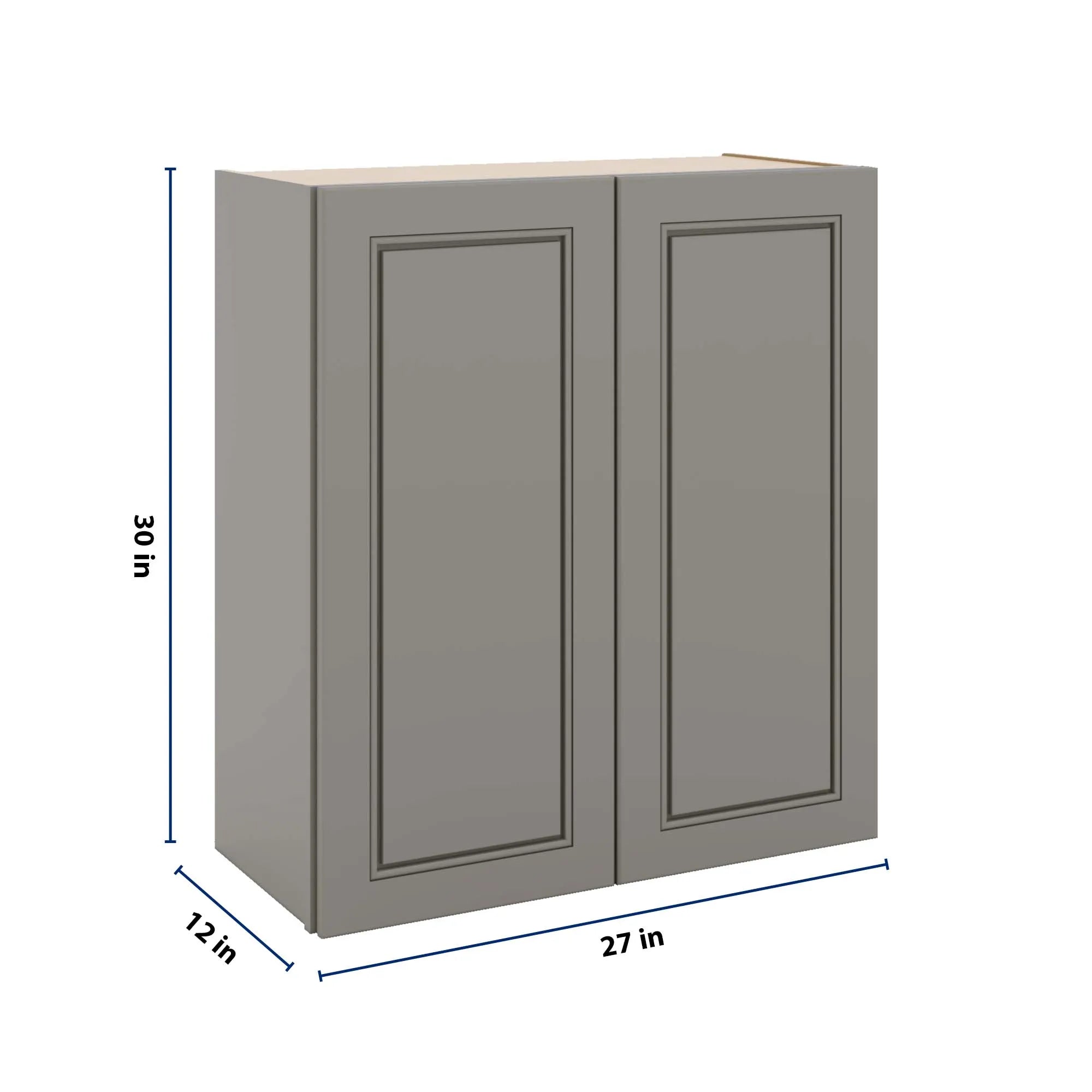 J&K Greige K3 Double Door Wall Cabinet - 27" W x 30" H