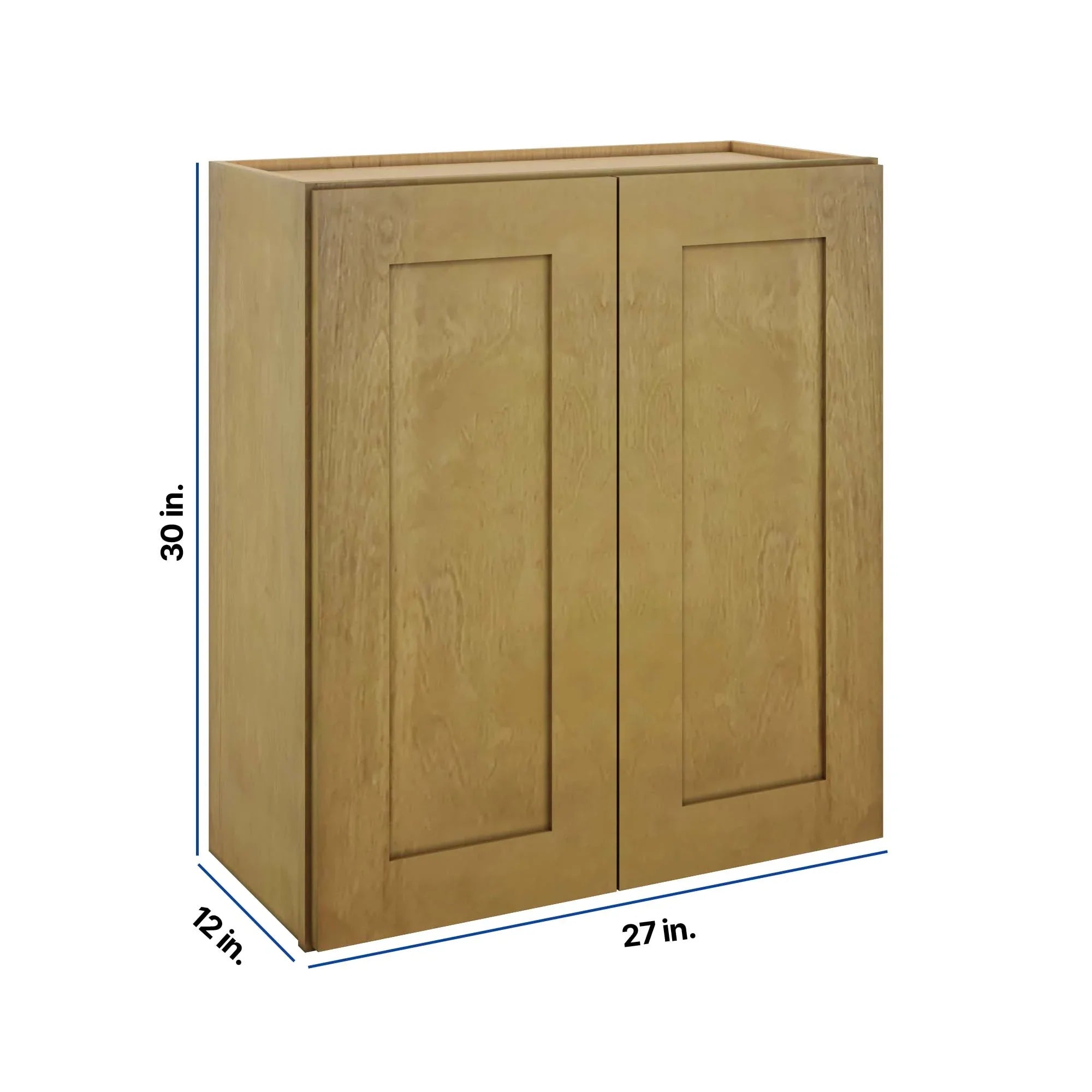 Modernform Cabinet Natural Shaker 27" W X 30" H X 12" D Double Door Wall Cabinet