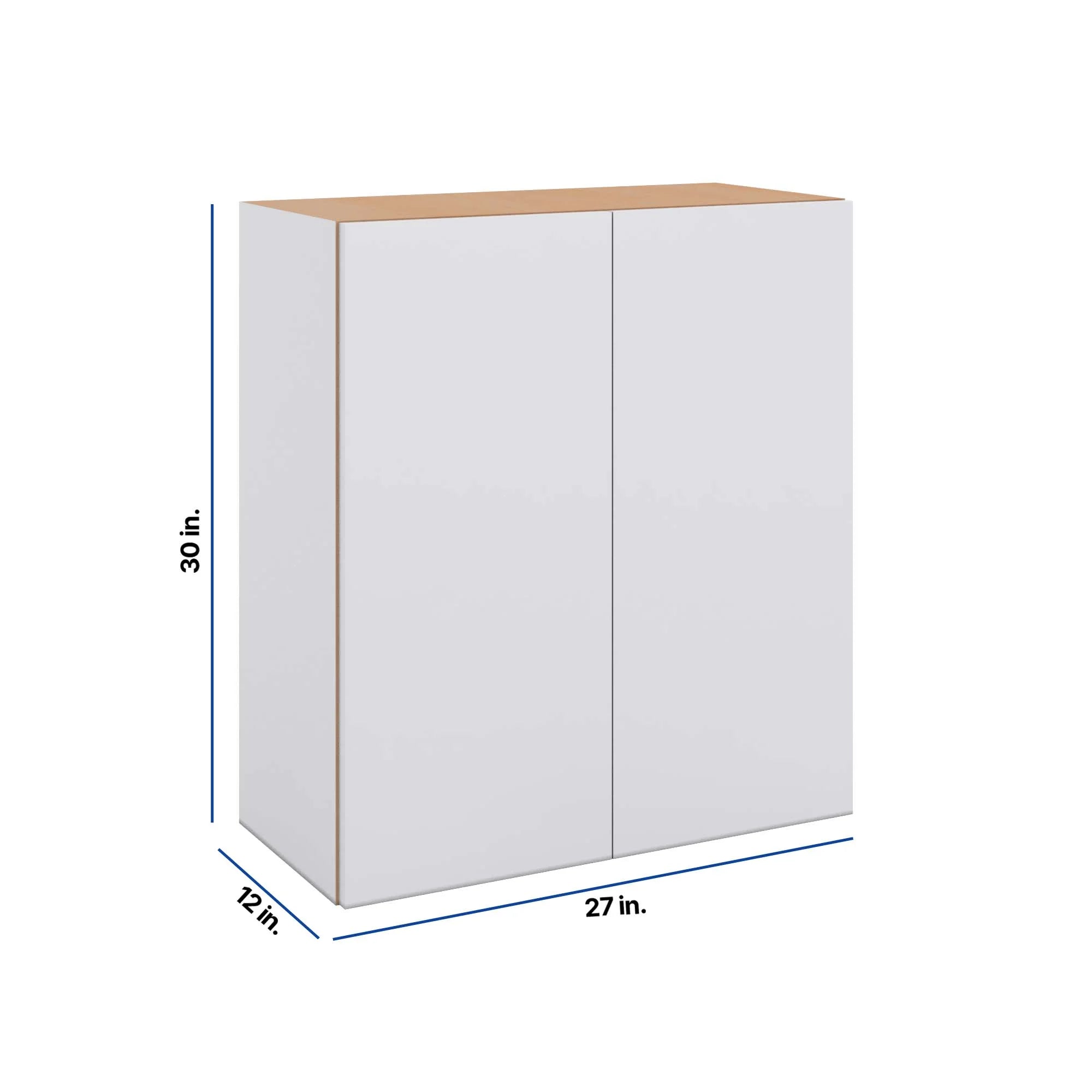 Modernform Cabinet Matte White 27" W X 30" H X 12" D Double Door Wall Cabinet
