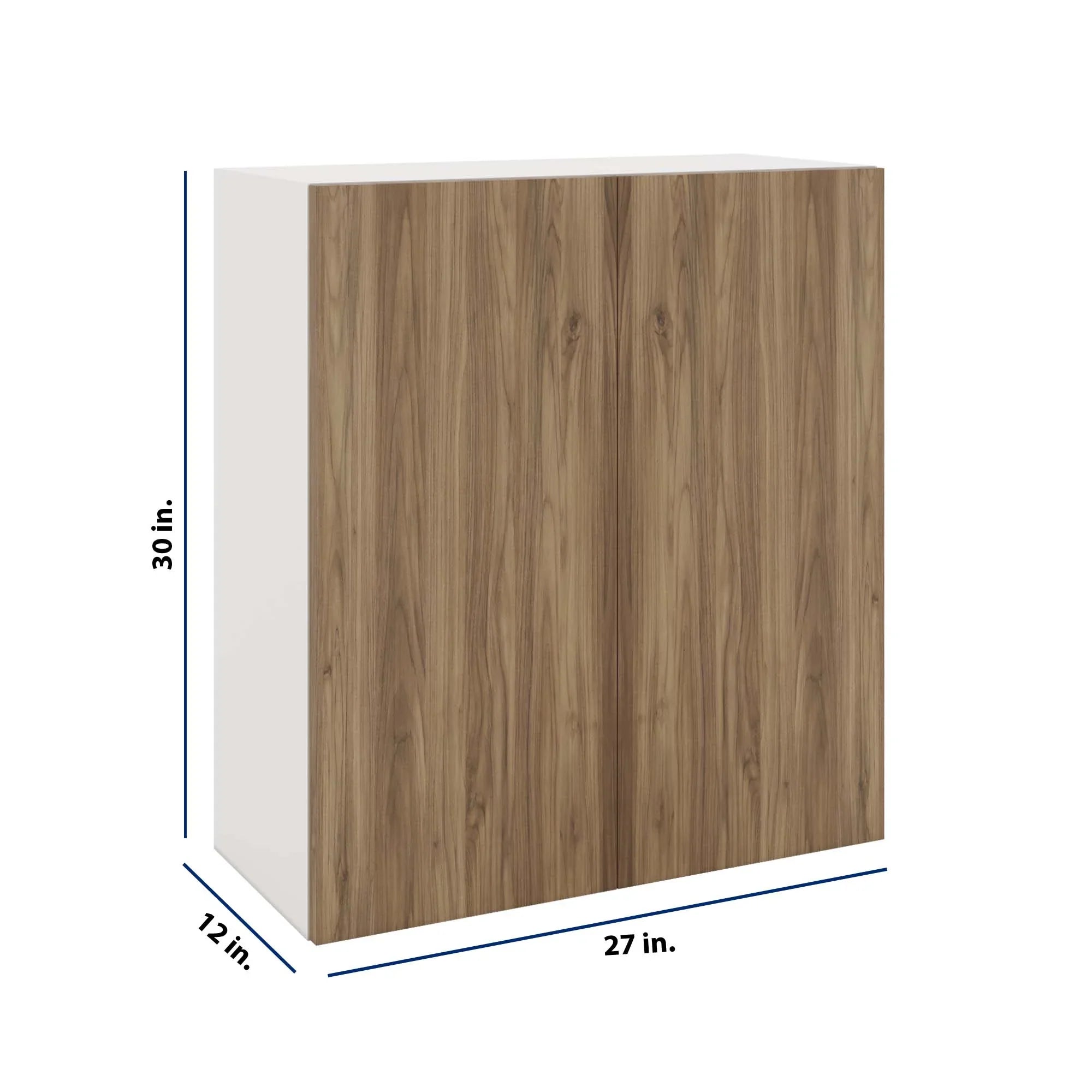 Modernform Cabinet Walnut 27" W X 30" H X 12" D Double Door Wall Cabinet