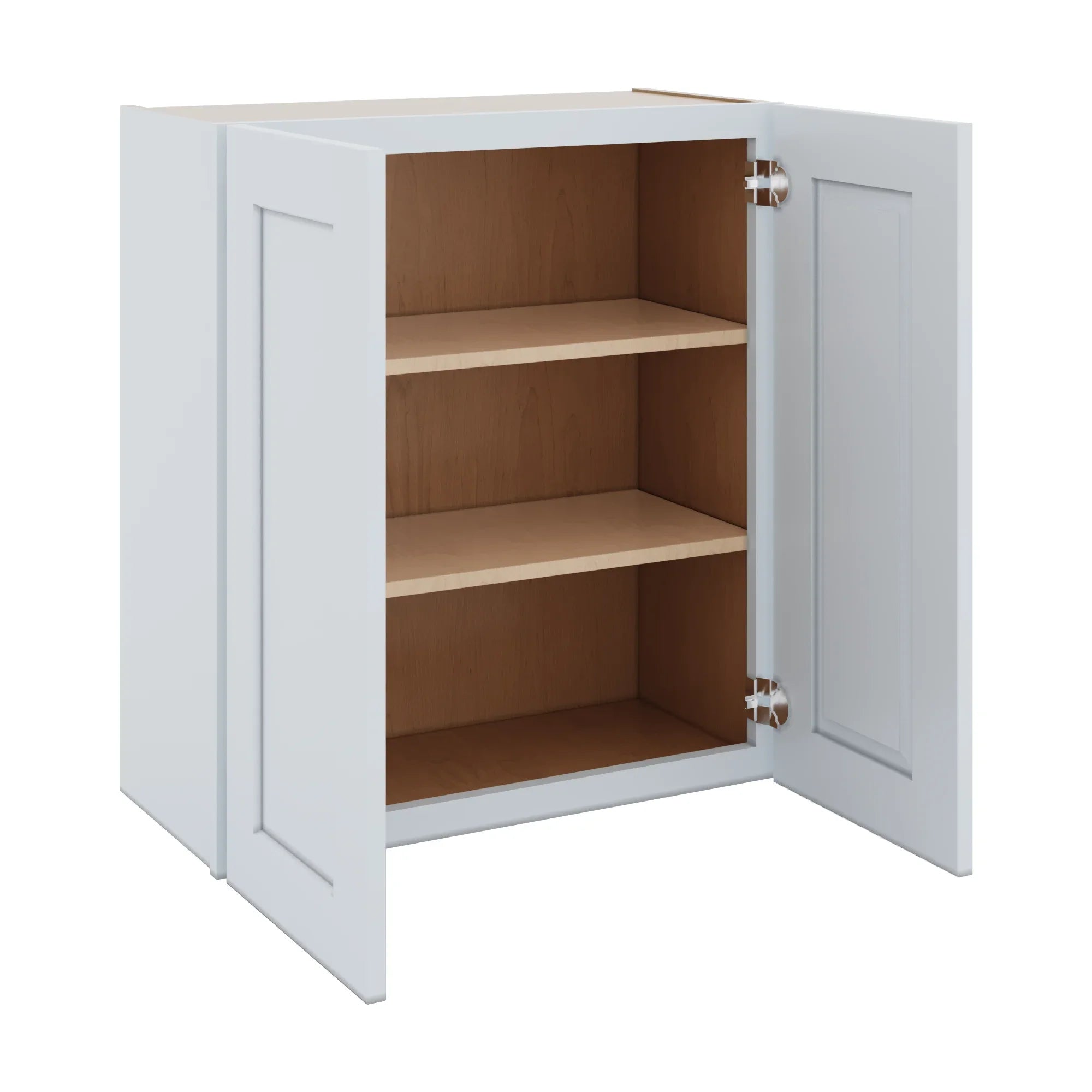 J&K White Shaker S8 Double Door Wall Cabinet 27" W x 30" H