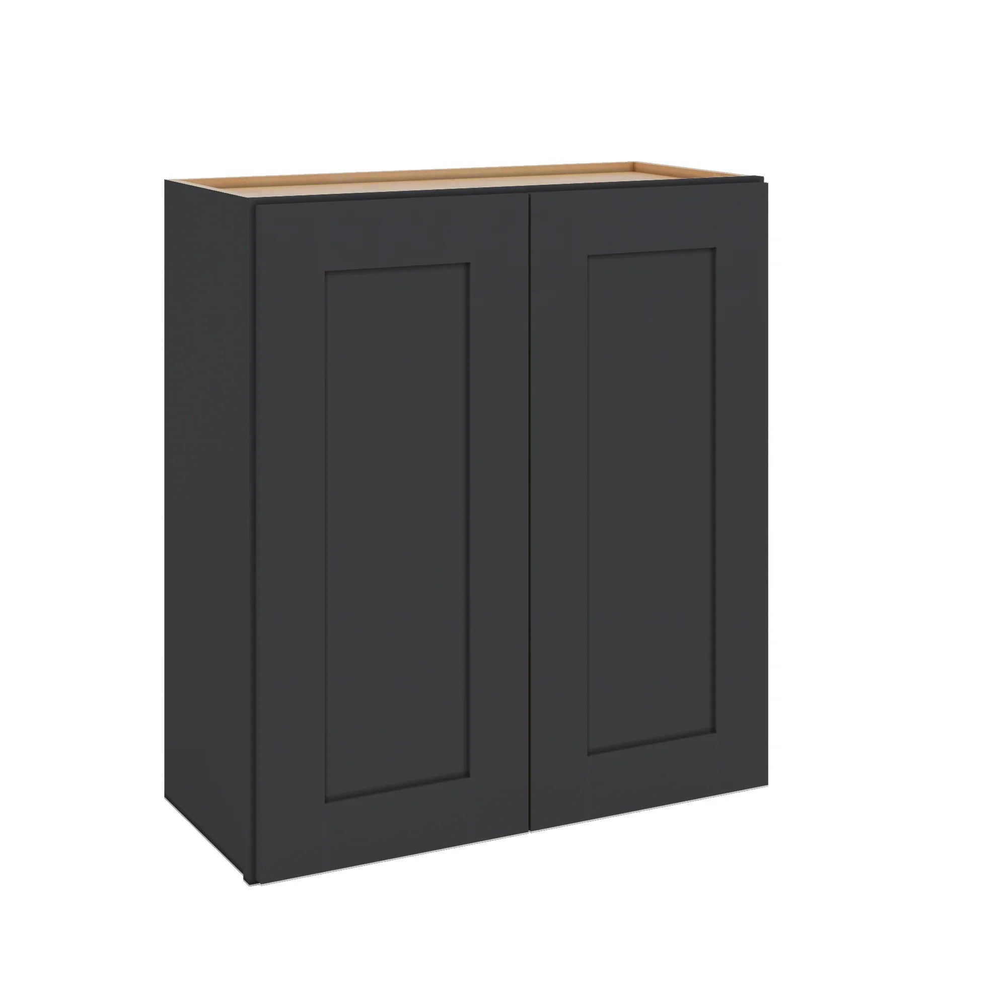 Modernform Cabinet Onyx Black Shaker 27" W X 30" H X 12" D Double Door Wall Cabinet