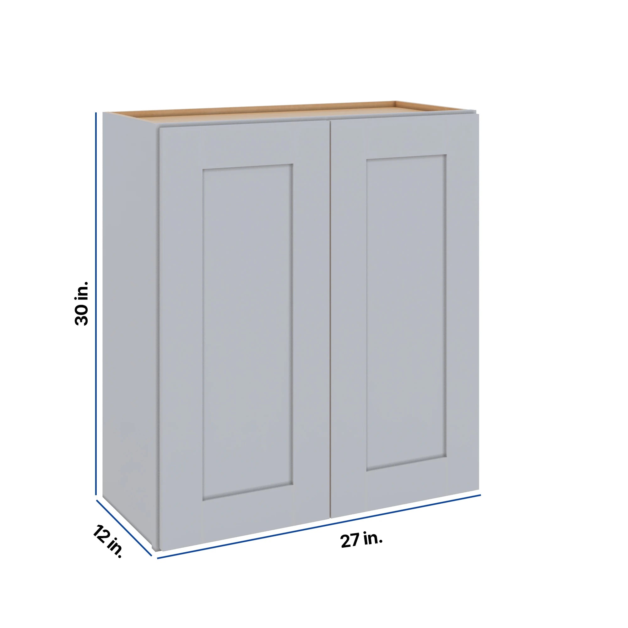 Modernform Cabinet Grey Shaker 27" W X 30" H X 12" D Double Door Wall Cabinet