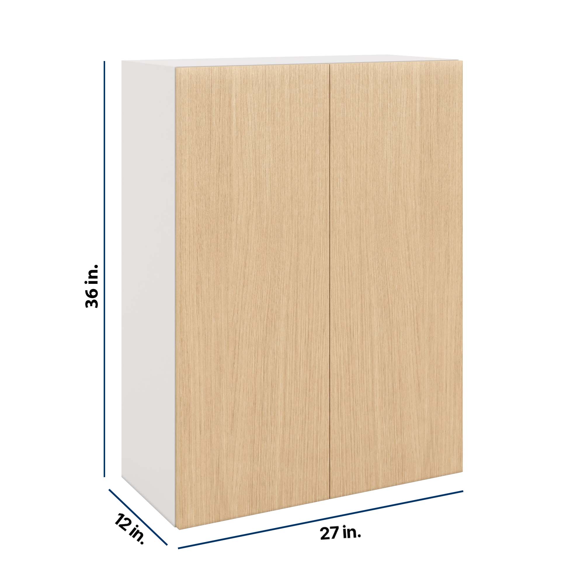 Modernform Cabinet Natural Oak 27" W X 36" H X 12" D Double Door Wall Cabinet