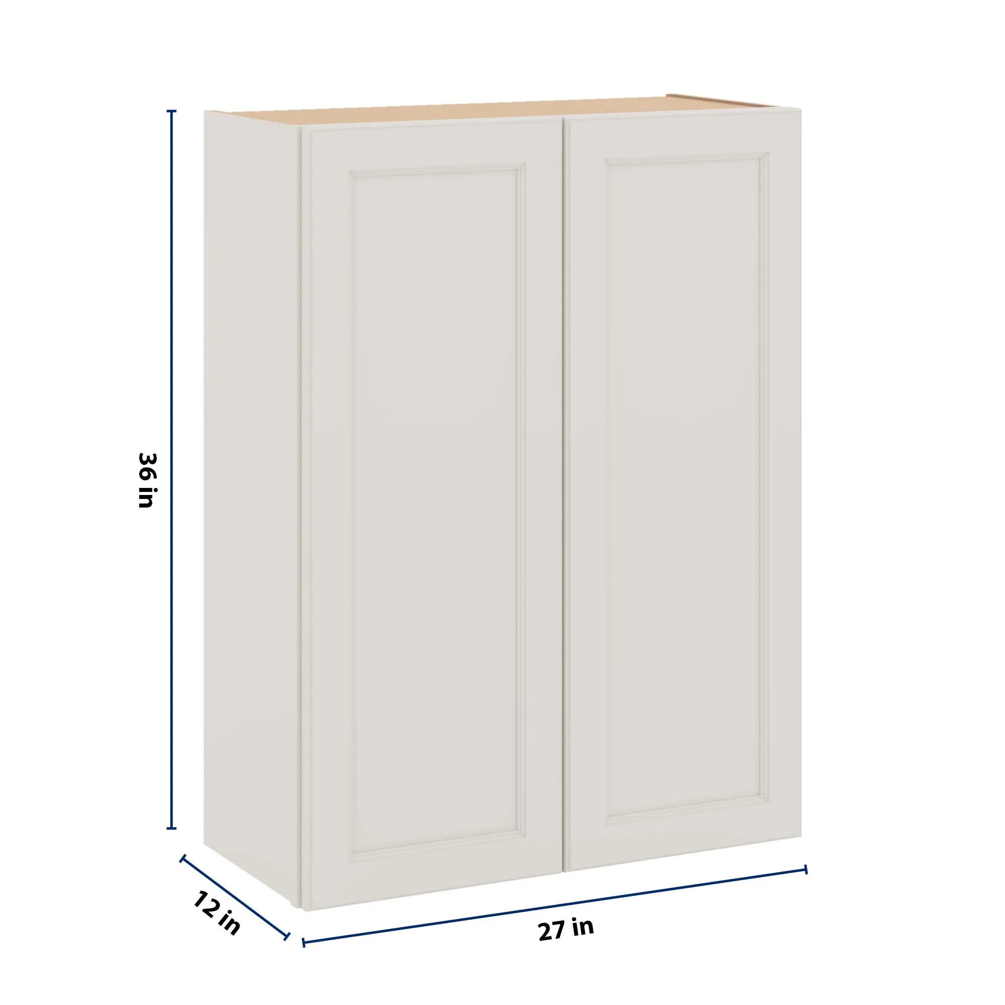 J&K Dove E1 Double Door Wall Cabinet - 27" W x 36" H