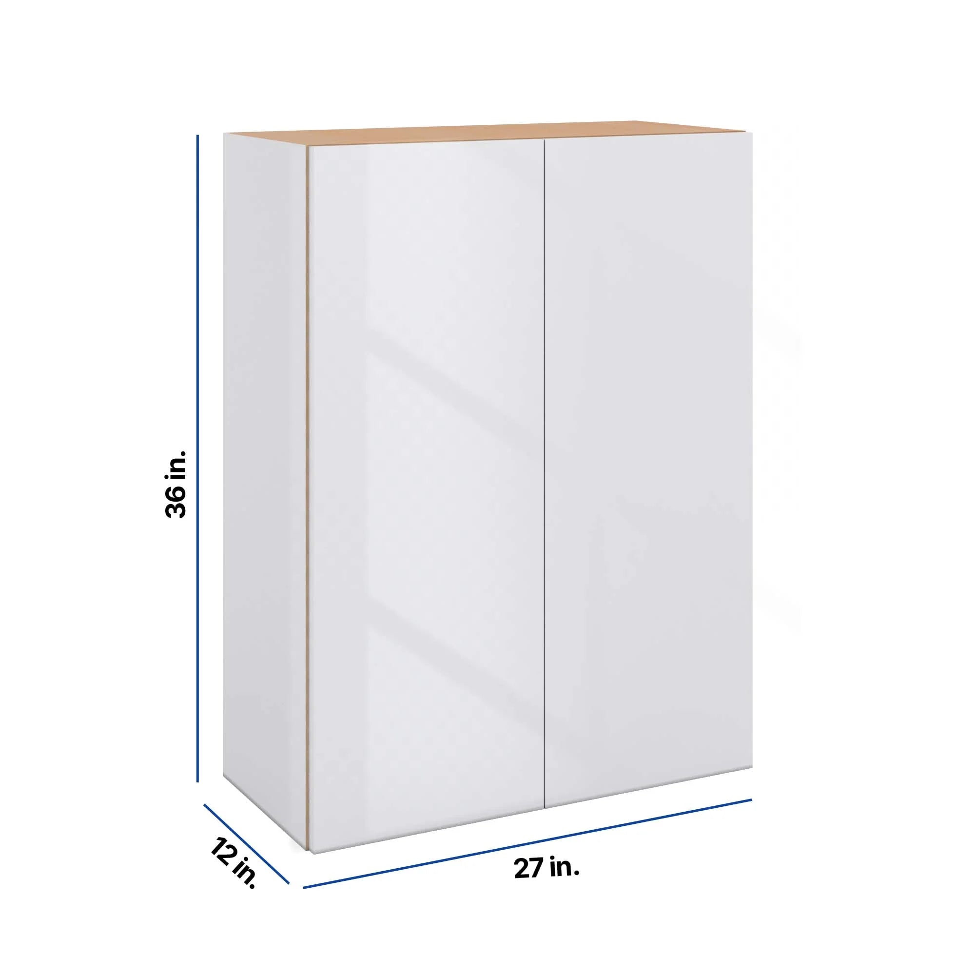 Modernform Cabinet Gloss White 27" W X 36" H X 12" D Double Door Wall Cabinet