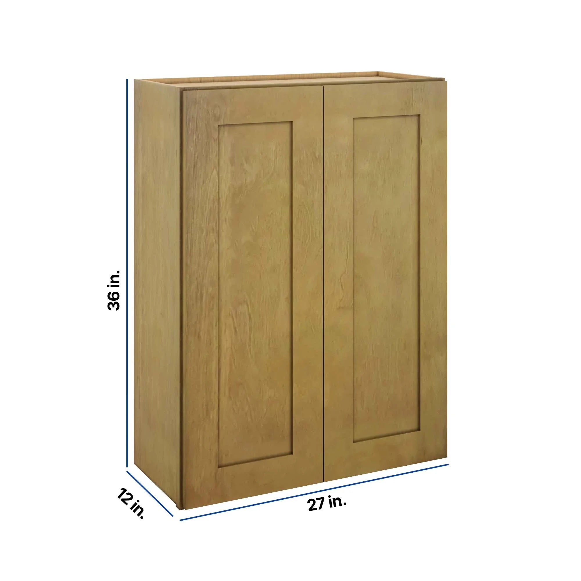 Modernform Cabinet Natural Shaker 27" W X 36" H X 12" D Double Door Wall Cabinet