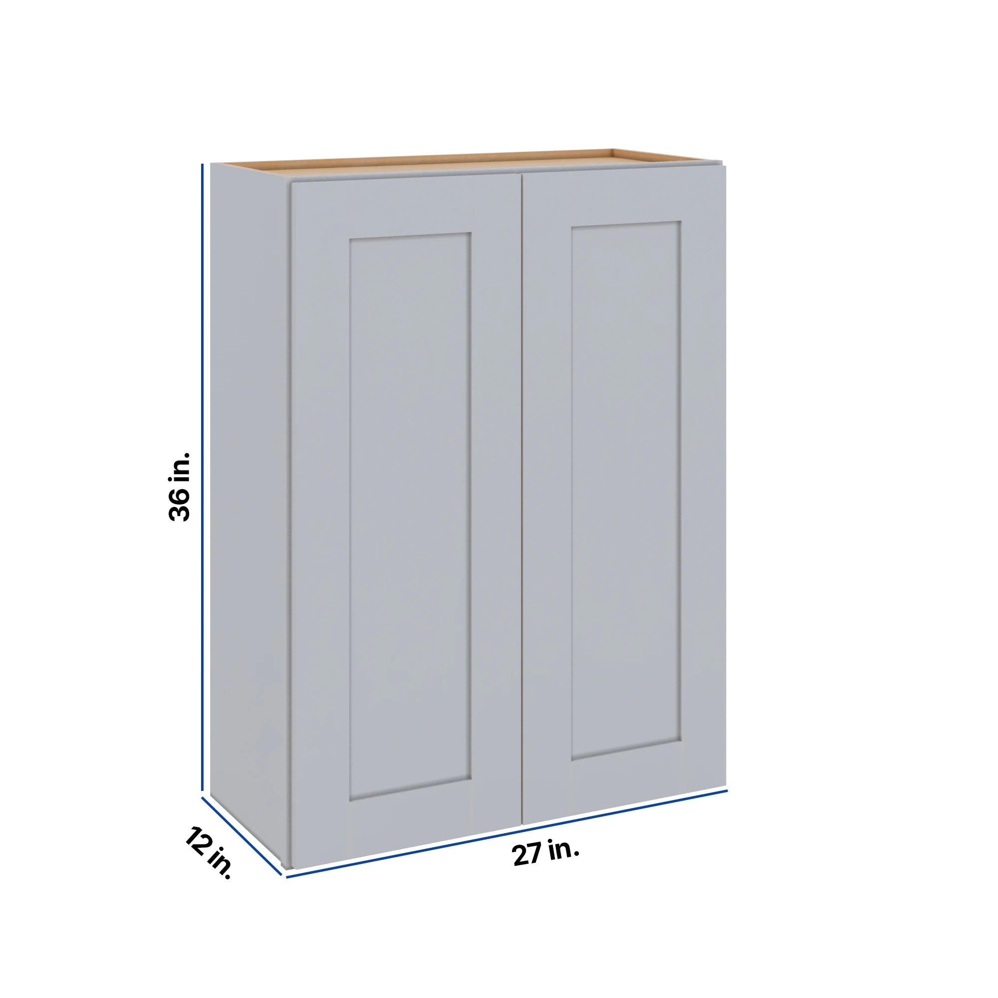 Modernform Cabinet Grey Shaker 27" W X 36" H X 12" D Double Door Wall Cabinet