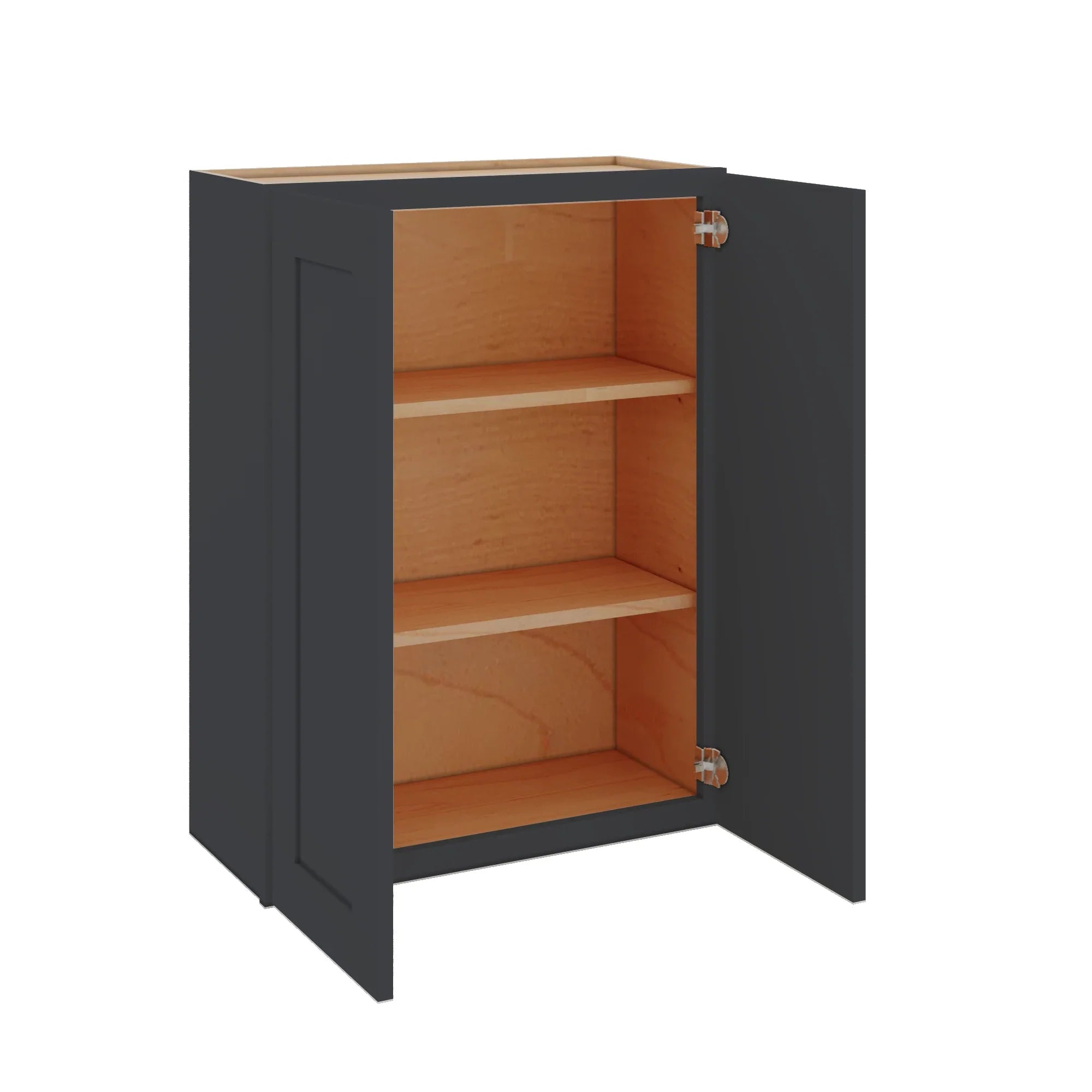 Modernform Cabinet Onyx Black Shaker 27" W X 36" H X 12" D Double Door Wall Cabinet