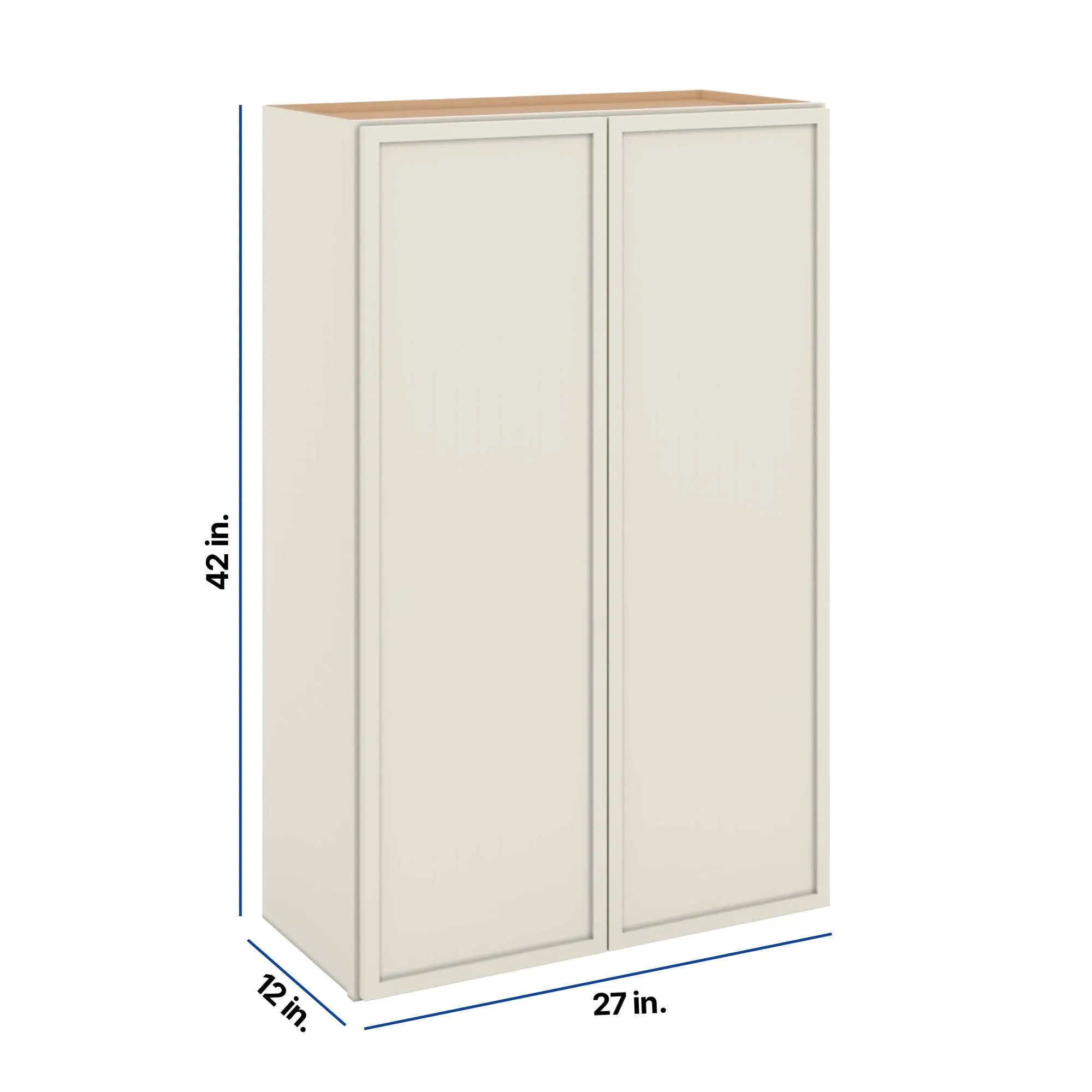 Modernform Cabinet Slim Dove White 27" W X 42" H X 12" D Double Door Wall Cabinet