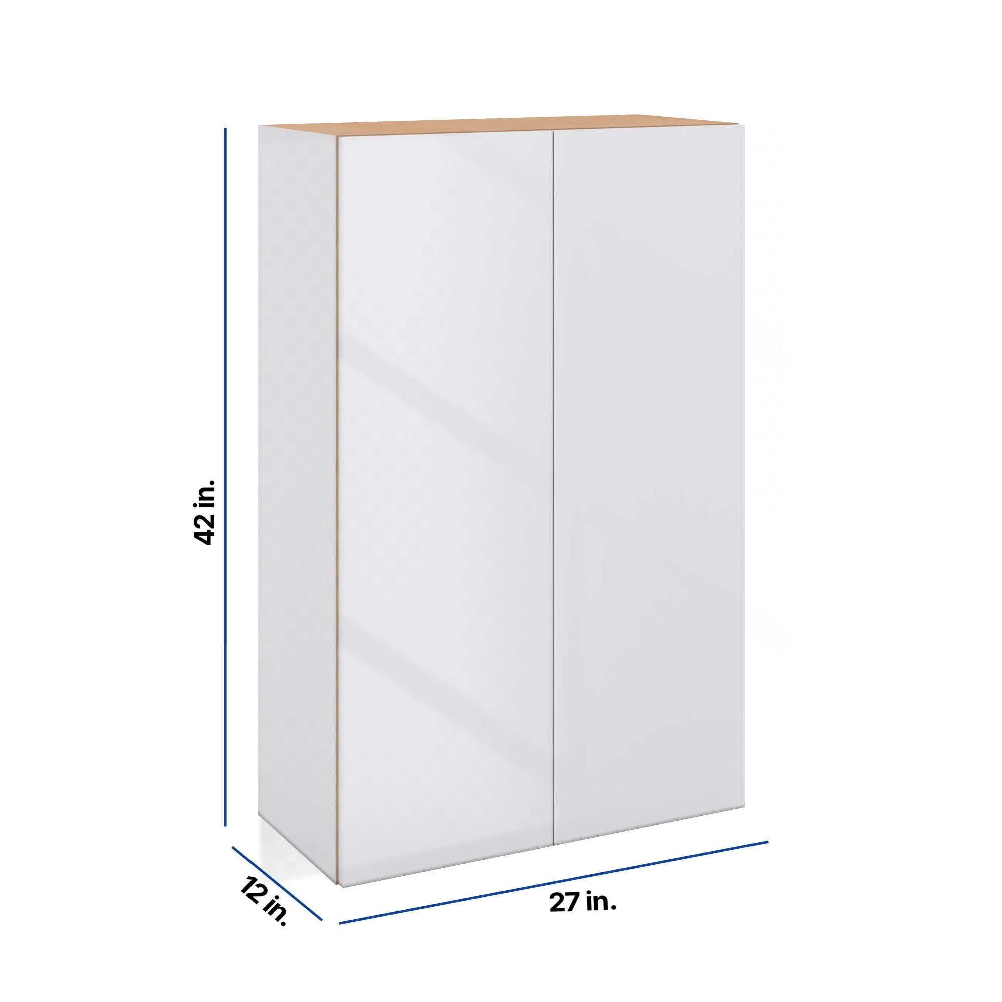 Modernform Cabinet Gloss White 27" W X 42" H X 12" D Double Door Wall Cabinet